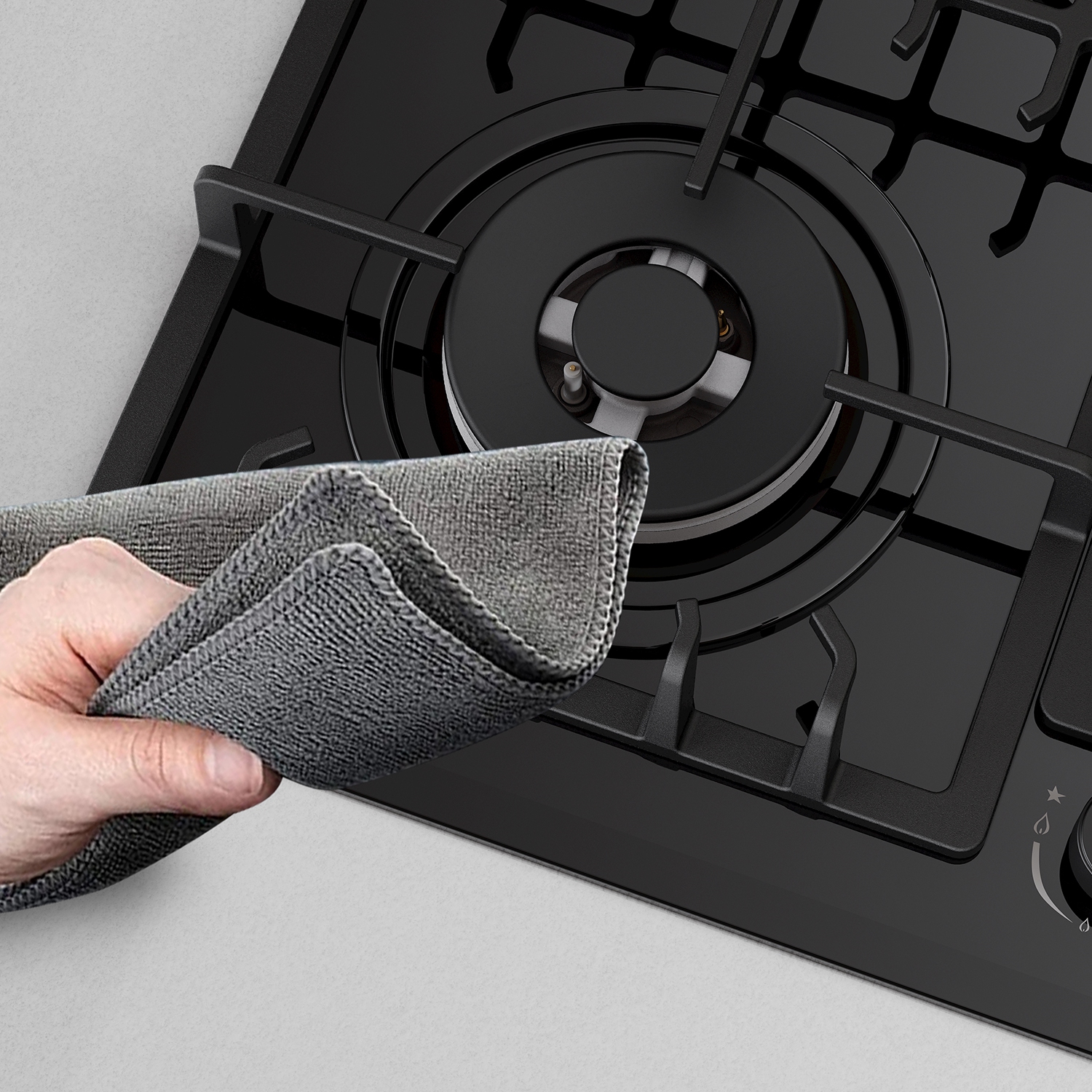 Empava 24" 4-Burner Gas Cooktop Stove - Black Tempered Glass