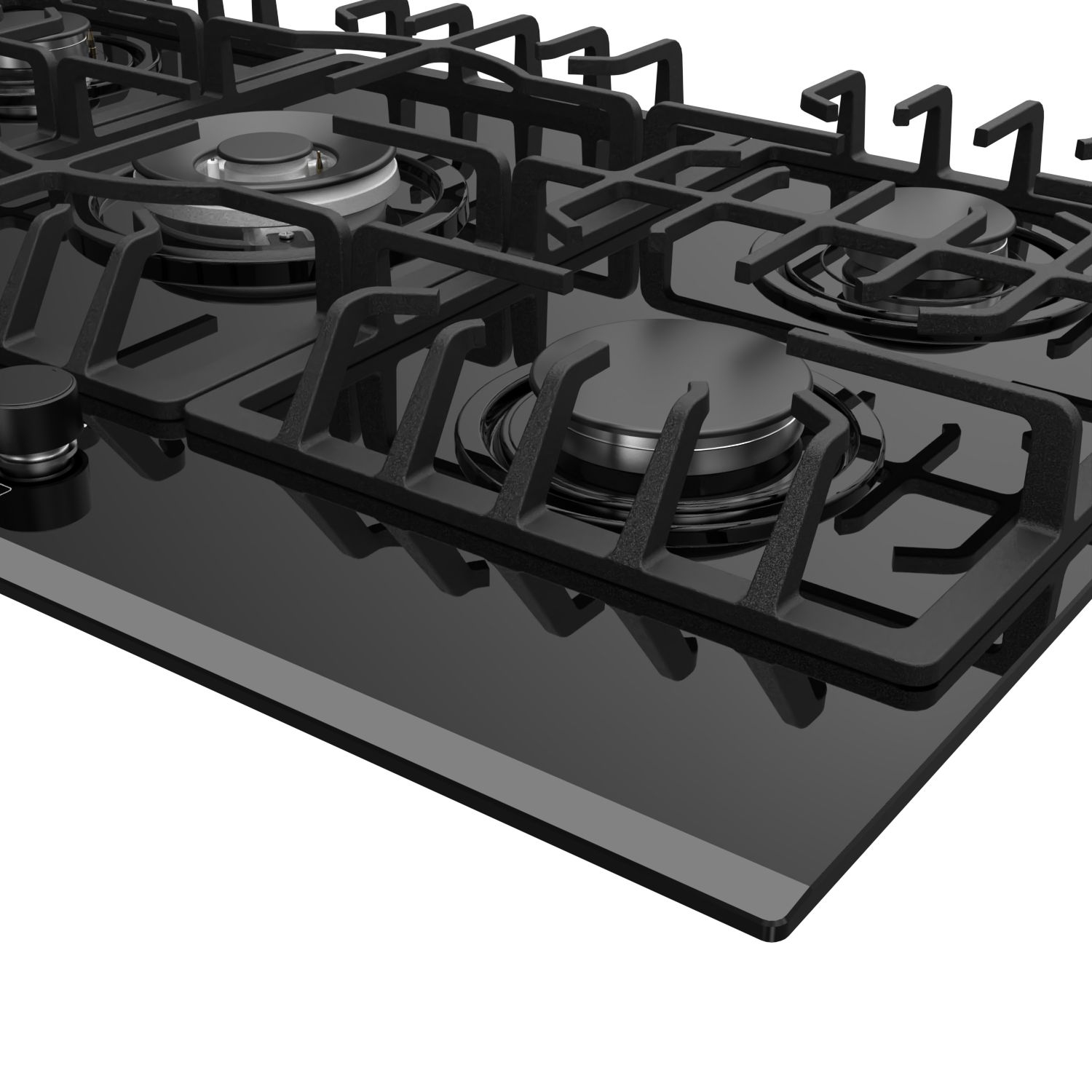 Empava 36" 5-Burner Gas Cooktop Stove - Black Tempered Glass