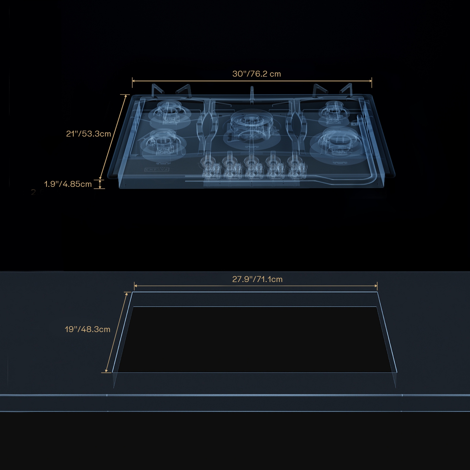 Empava 30" 5-Burner Gas Cooktop Stove - Stainless Steel