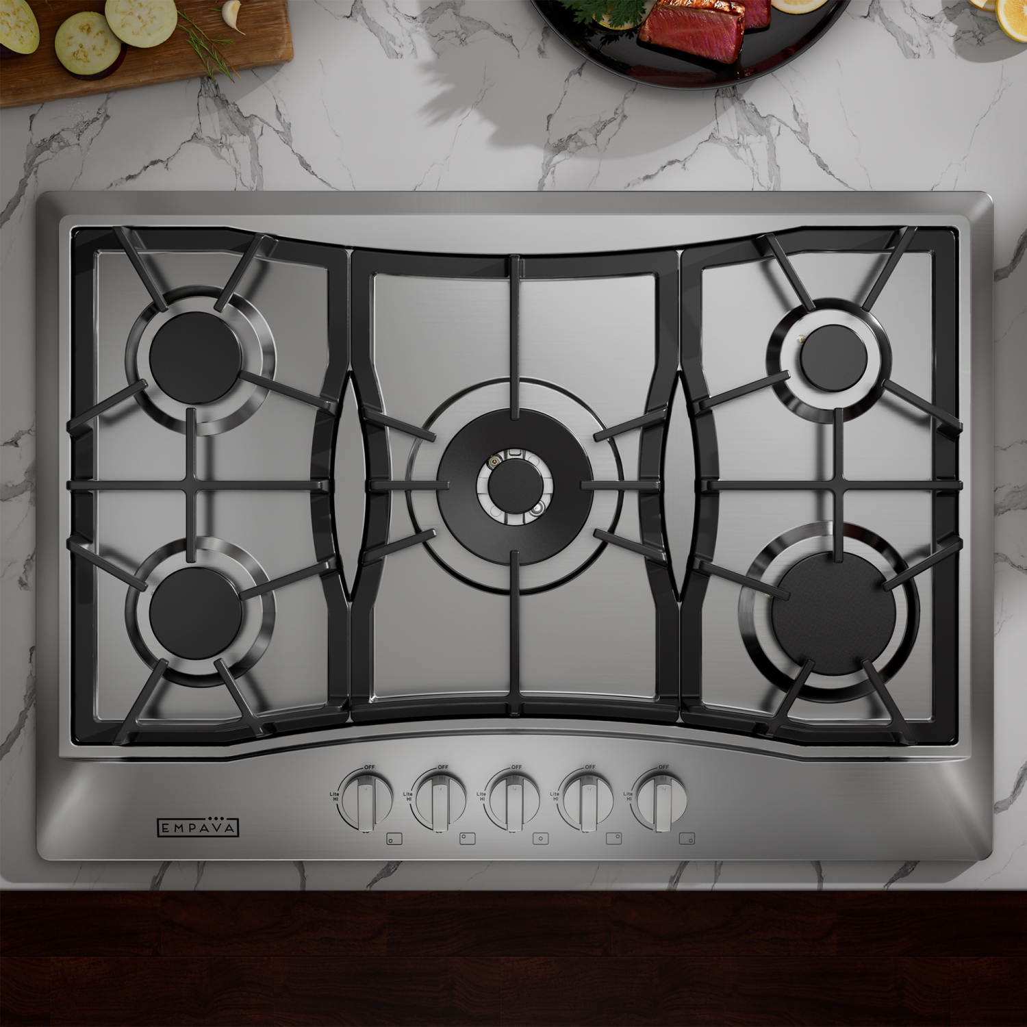 Empava 30" 5-Burner Gas Cooktop Stove - Stainless Steel