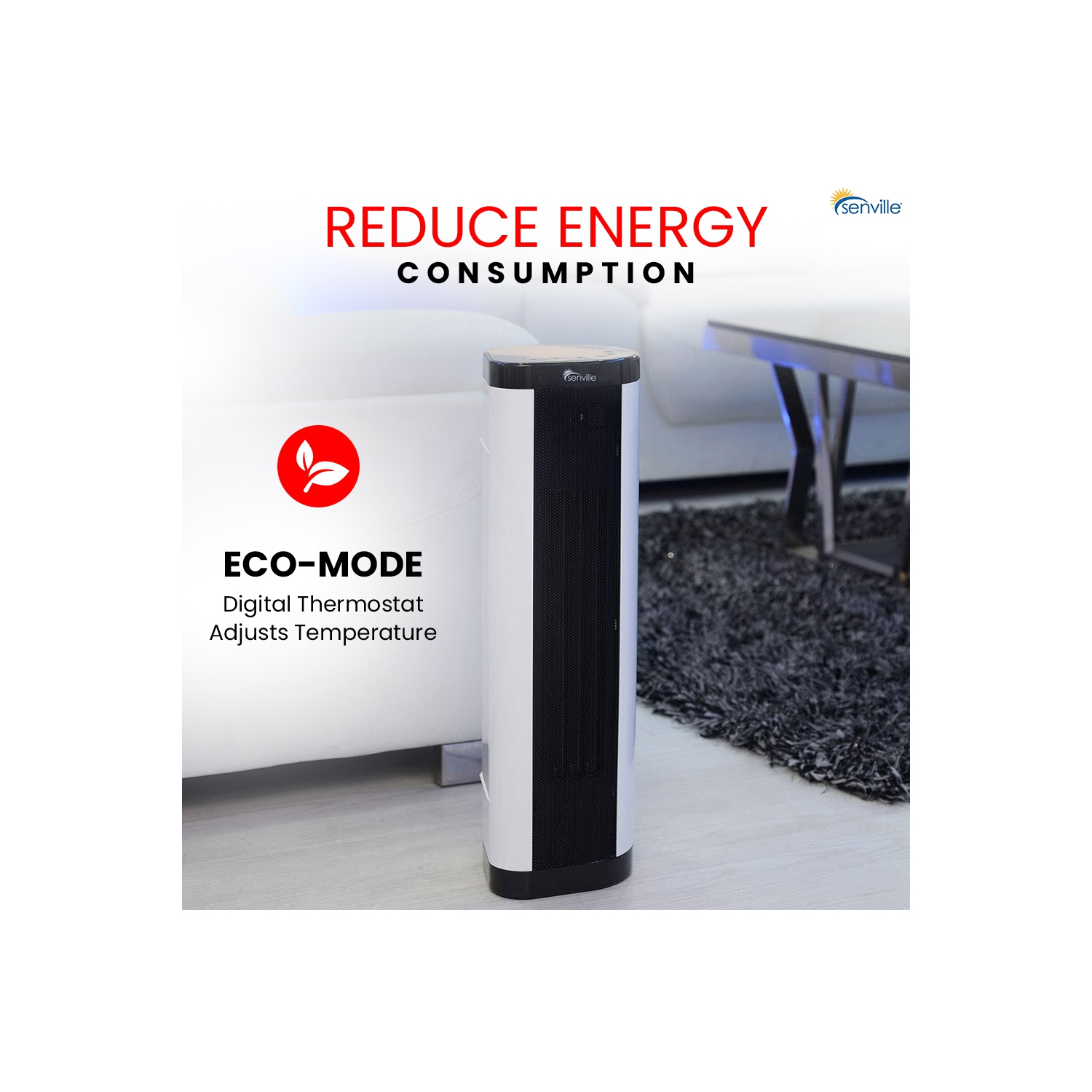 Chaufferette en Céramique 1500W Avec Télécommande de Senville