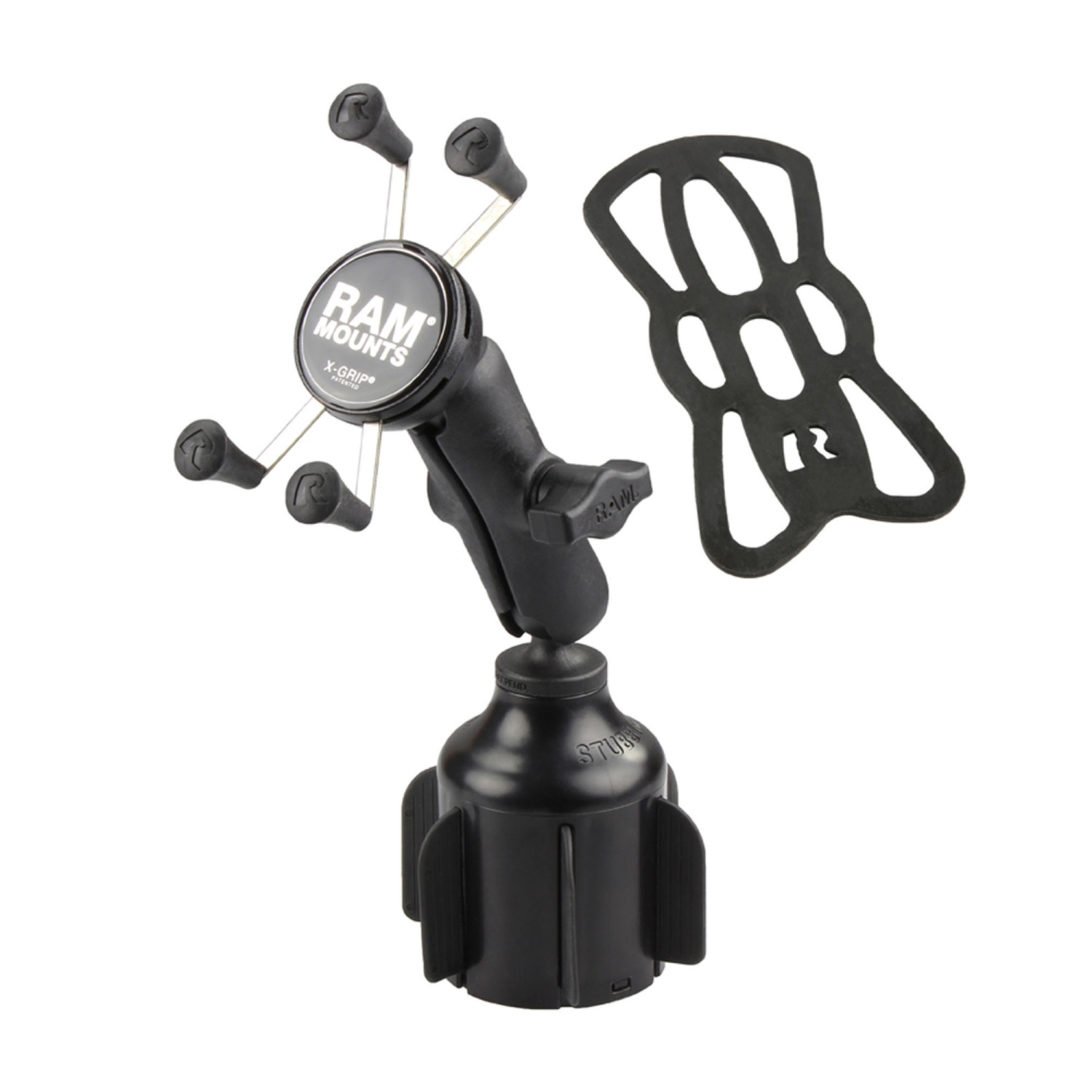 RAM Mounts Black X-Grip with Stubby Cup Holder Base Rugged Vehicle Mount