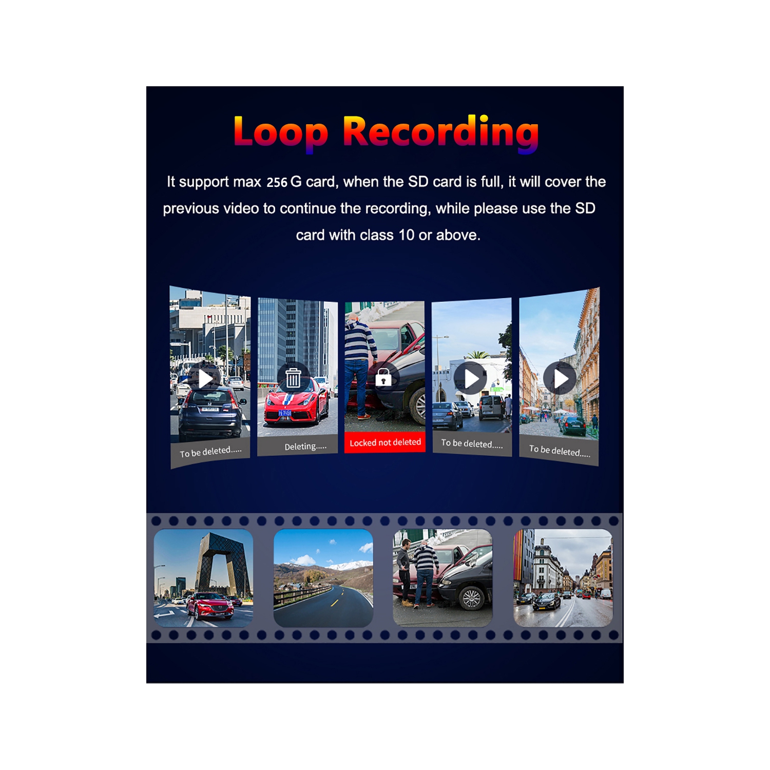 [2019 New version] caméra de tableau de bord IPS HD intégrale 1080p 4 po d’Apexcam enregistreur de conduite avant et arrière étanche caméra