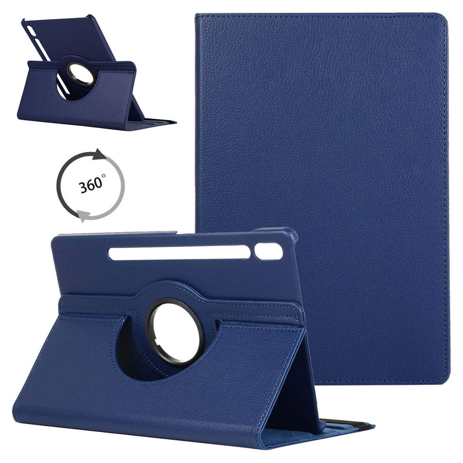 【CSmart】 360 Rotating PU Leather Stand Case Smart Cover for Samsung Galaxy Tab S6 10.5" 2019, T860 T865 T867, Navy