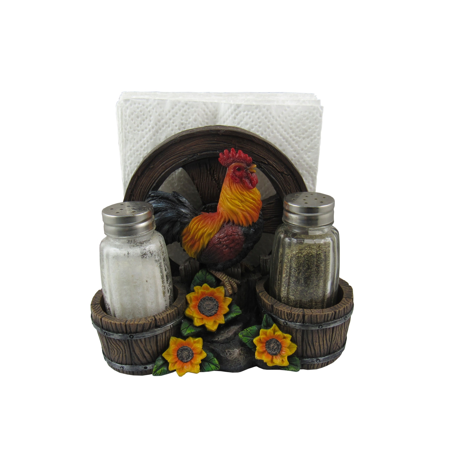 SALT AND PEPPER SHAKER W NAPKIN HOLDER – 6 IN.