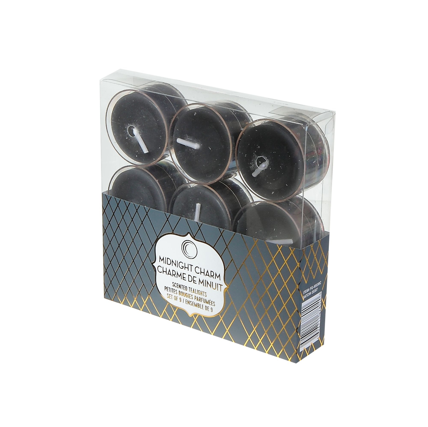 BOUGIES CHAUFFE-PLAT SURDIMENSIONNÉES TRANSPARENTES PARFUMÉES, PAQ. 9 - 19 GRAMMES