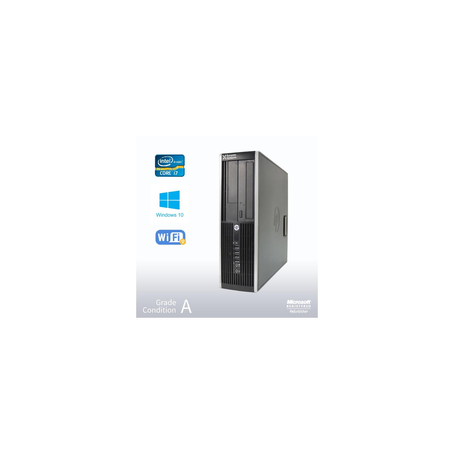 Refurbished (Good) - HP Elite 8300 SFF Desktop, Intel i7 3770 3.4GHz/8GB /500GB HDD/ DVD/ Win10 Pro/Fast AC 600 WiFi USB