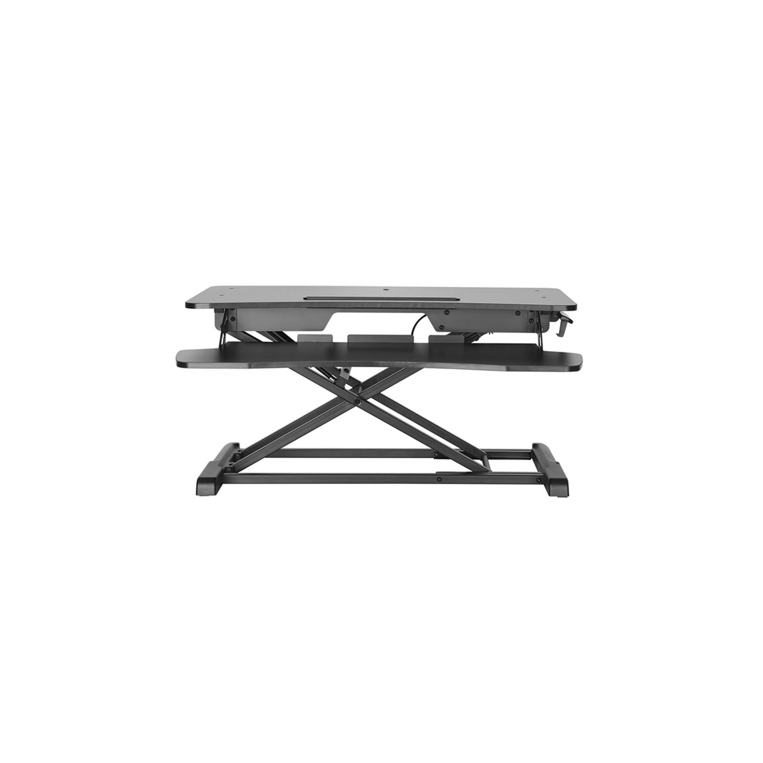 32 inch Height Adjustable Sit Standing Desk Converter Dual Computer Monitor and Laptop Riser Workstation