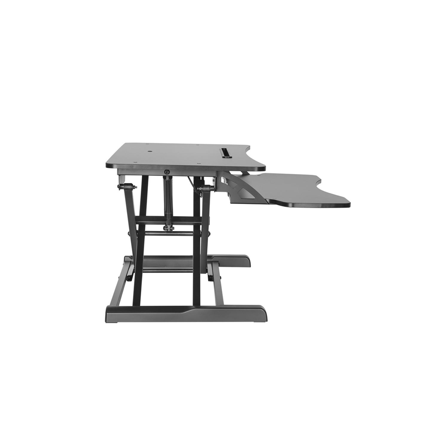 32 inch Height Adjustable Sit Standing Desk Converter Dual Computer Monitor and Laptop Riser Workstation