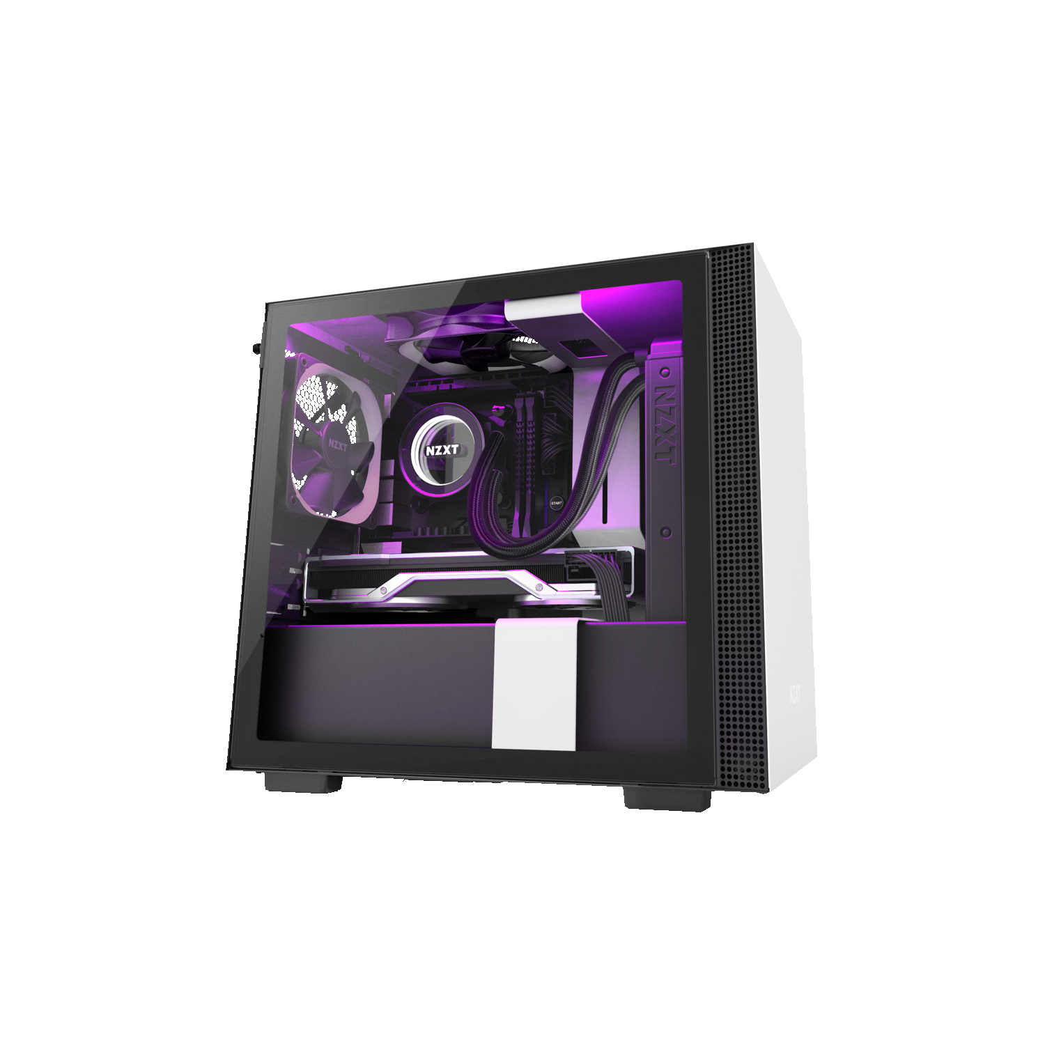 NZXT H210i - Mini-ITX PC Gaming Case - Front I/O USB Type-C Port - Tempered Glass Side Panel - Black/White (CA-H210I-W1)
