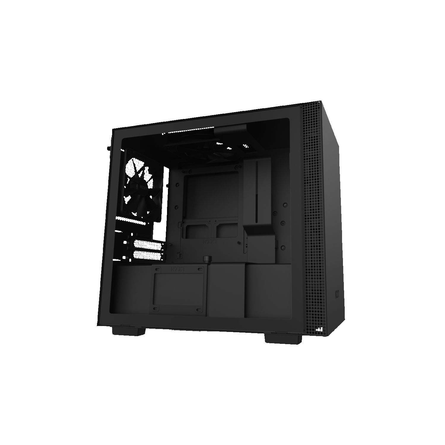 NZXT H210 - Mini-ITX PC Gaming Case - Front I/O USB Type-C Port - Tempered Glass Side Panel - Black/Black (CA-H210B-B1)