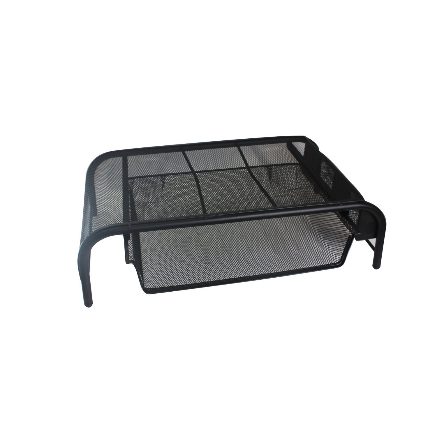 Desk Monitor / Laptop Stand Riser with Pull Out Drawer and Side Compartments to Keep Pencil, Pen, Phone, Calculator, Files, and Other Small