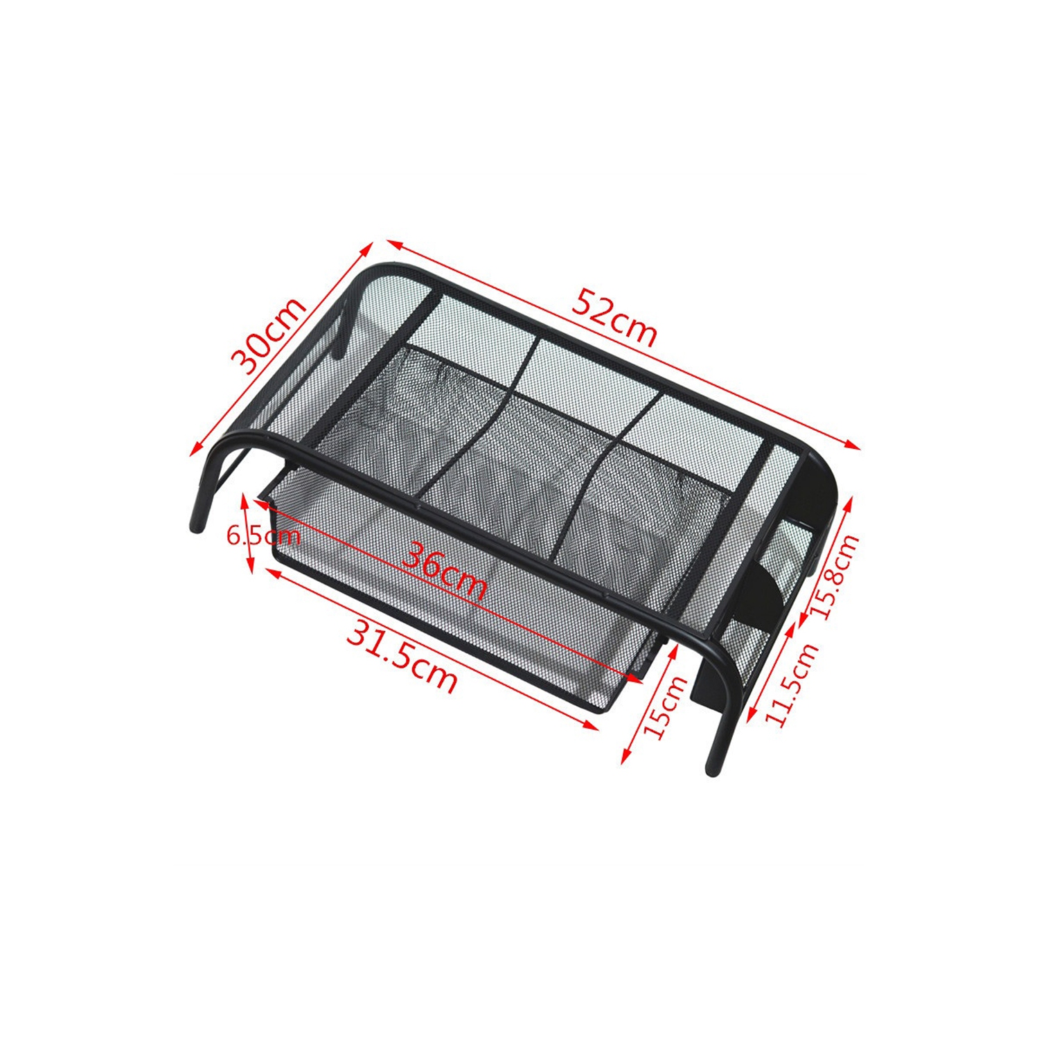 Desk Monitor / Laptop Stand Riser with Pull Out Drawer and Side Compartments to Keep Pencil, Pen, Phone, Calculator, Files, and Other Small