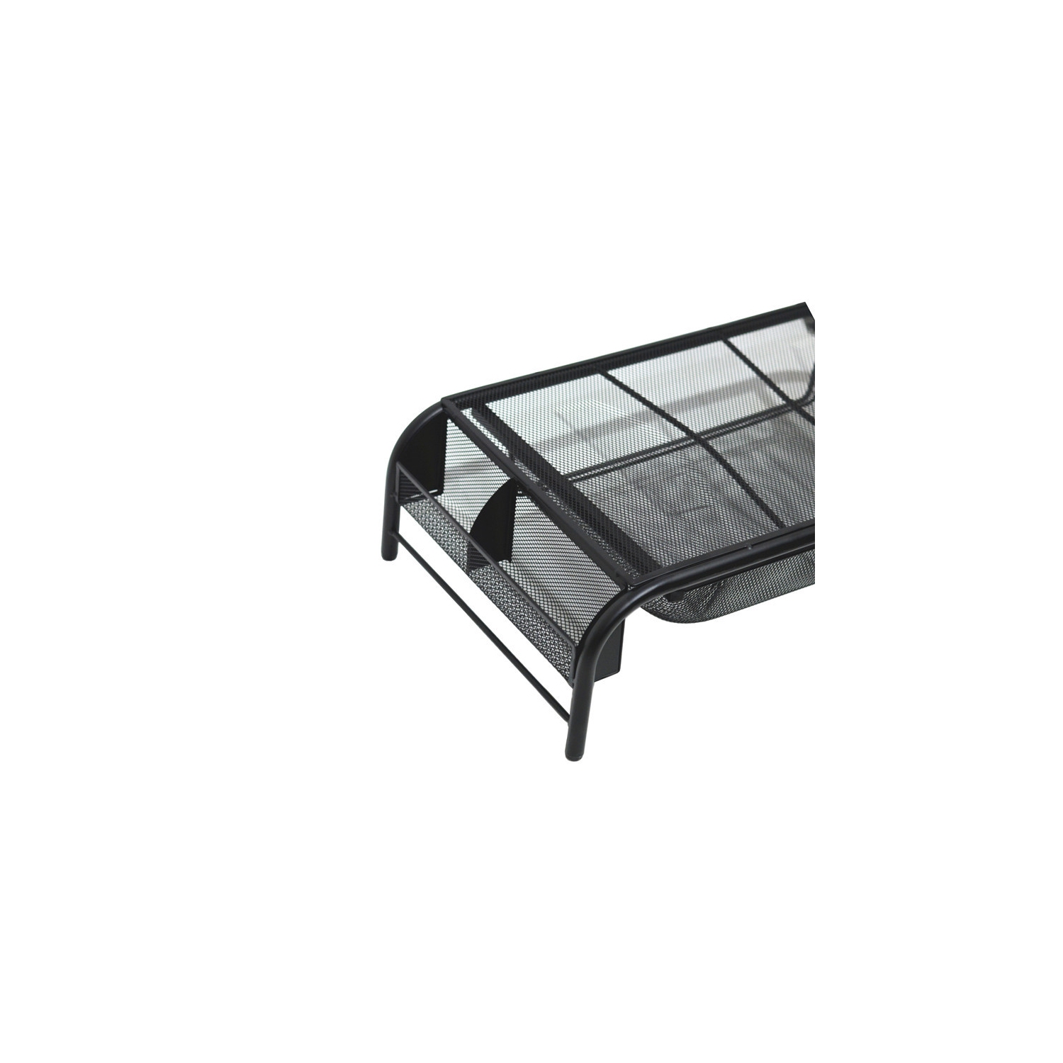 Desk Monitor / Laptop Stand Riser with Pull Out Drawer and Side Compartments to Keep Pencil, Pen, Phone, Calculator, Files, and Other Small