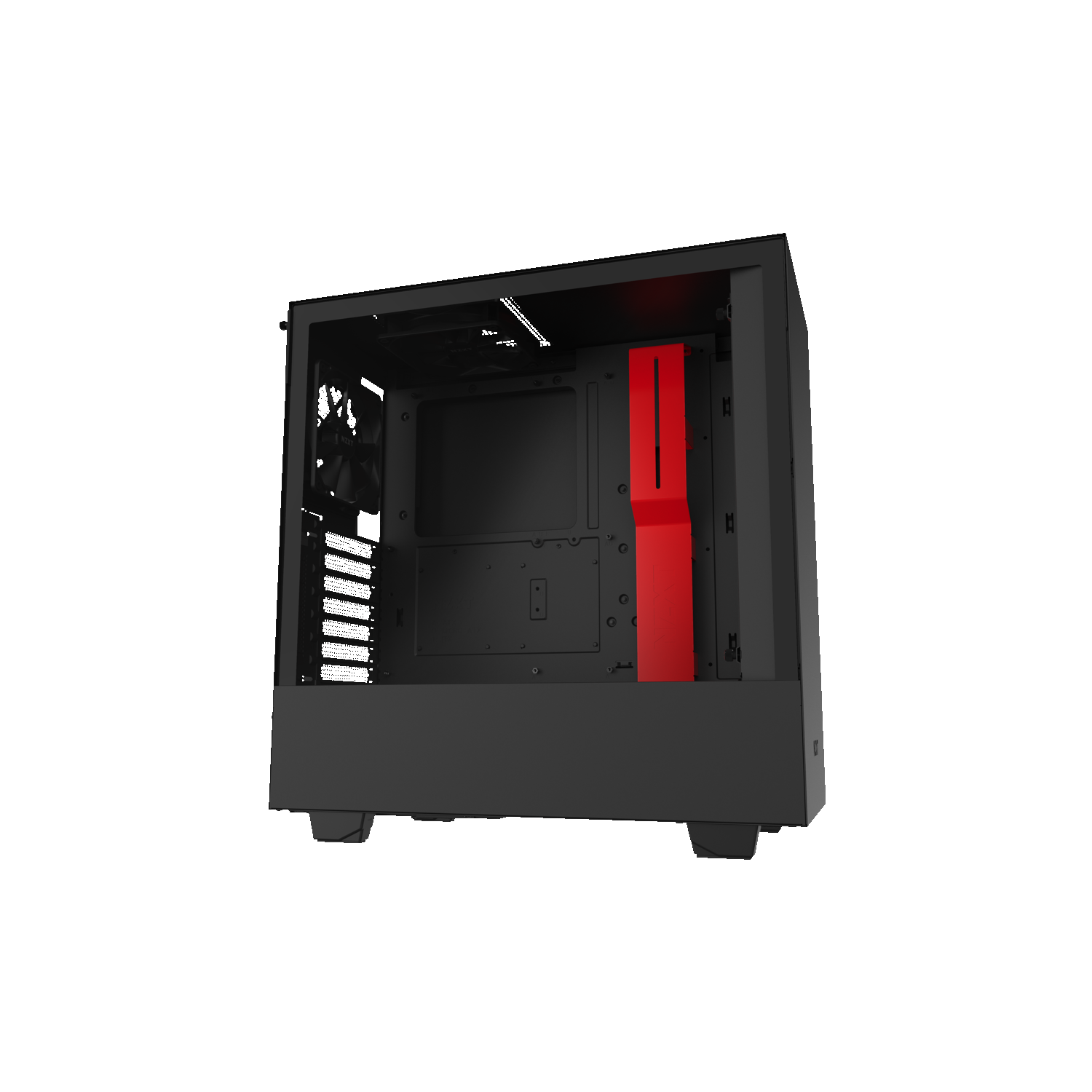 NZXT H510 - Compact ATX Mid-Tower Case - Front I/O USB Type-C Port - Tempered Glass Side Panel - Black/Red (CA-H510B-BR)