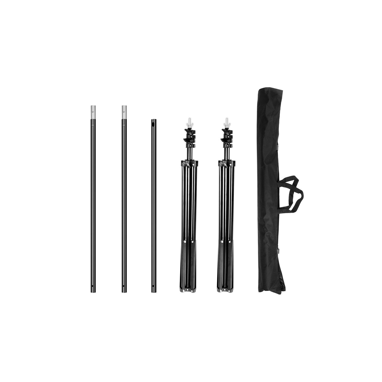 PrimeCables® Adjustable Background Support Stand Photo Backdrop Crossbar Kit, 6.56x6.56ft/2x2m
