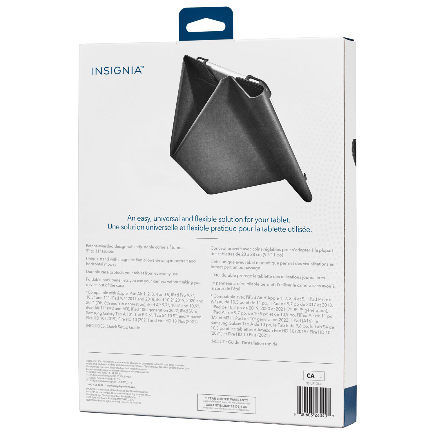 Étui folio universel FlewView de 10 po d'Insignia - Noir - Seulement à Best Buy