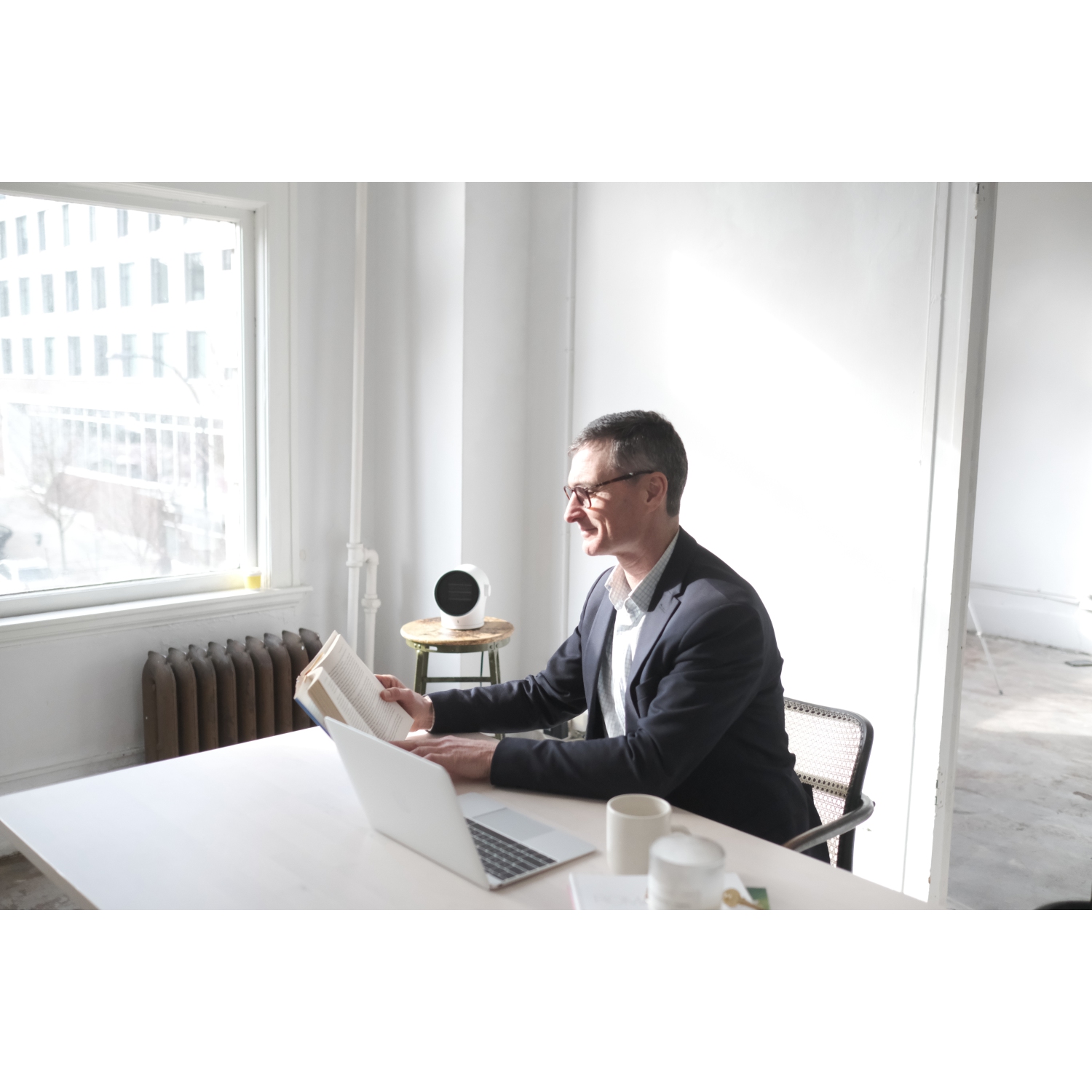 JS Mini Heater – Ceramic oscillating space heater for small spaces 1000W - 2 heating mode + cooling fan mode