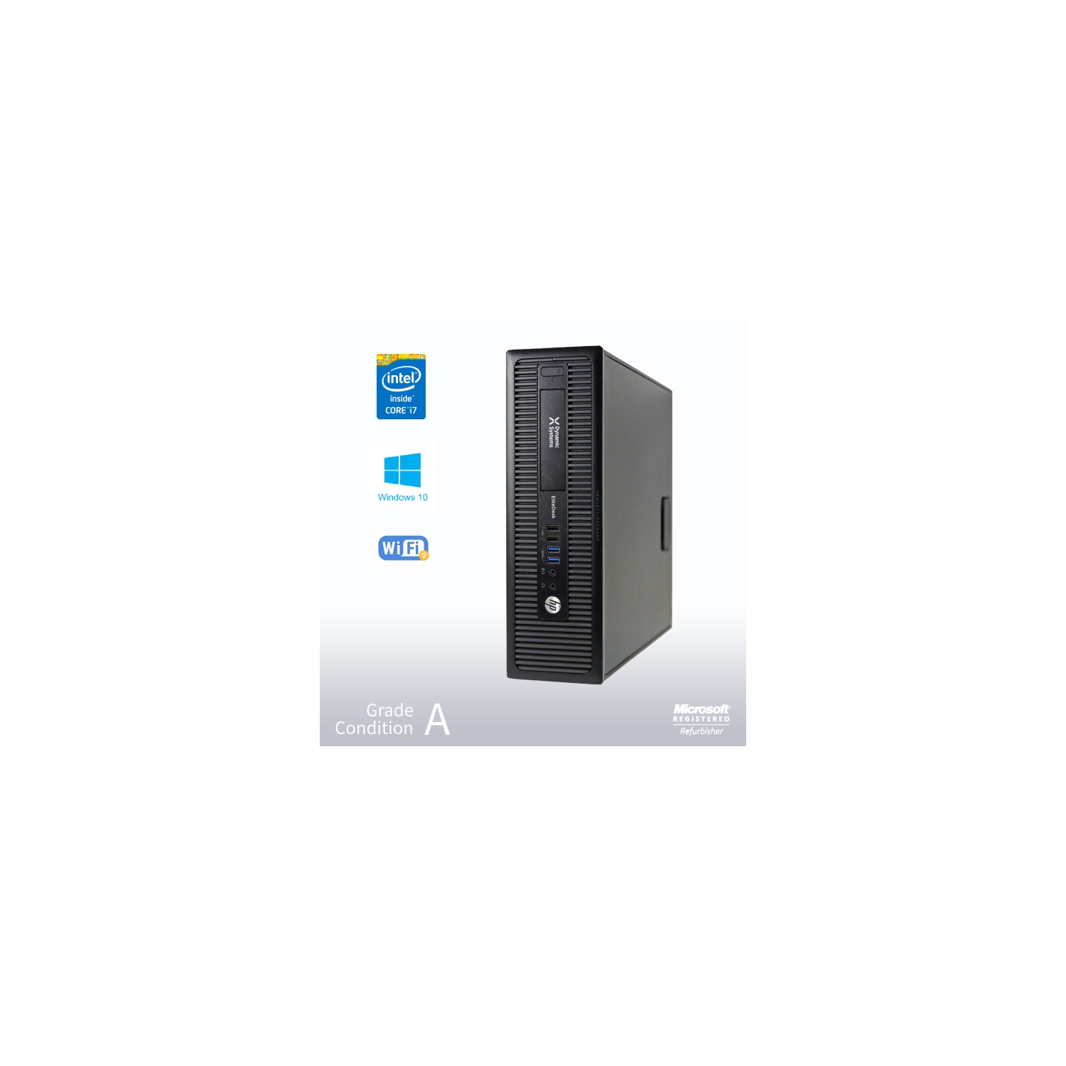 Refurbished (Good) - HP ProDesk 800 G1 SFF Desktop, Intel i7 4770 3.4GHz/16GB /2TB HDD/ DVD/ Win10 Pro/Fast AC 600 WiFi USB