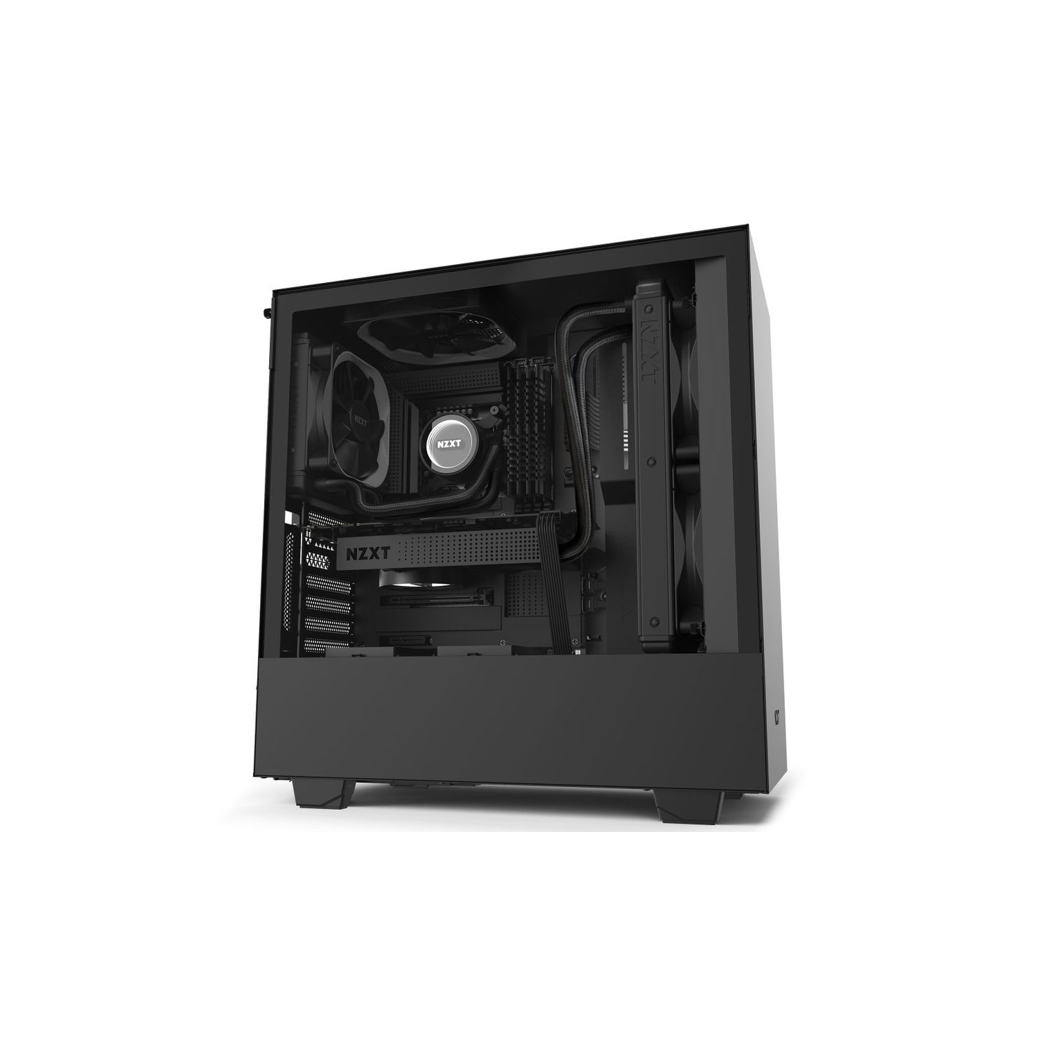NZXT H510i Compact ATX Mid-Tower PC Case - Tempered Glass Side Panel - Integrated RGB Lighting - Black (CA-H510I-B1)