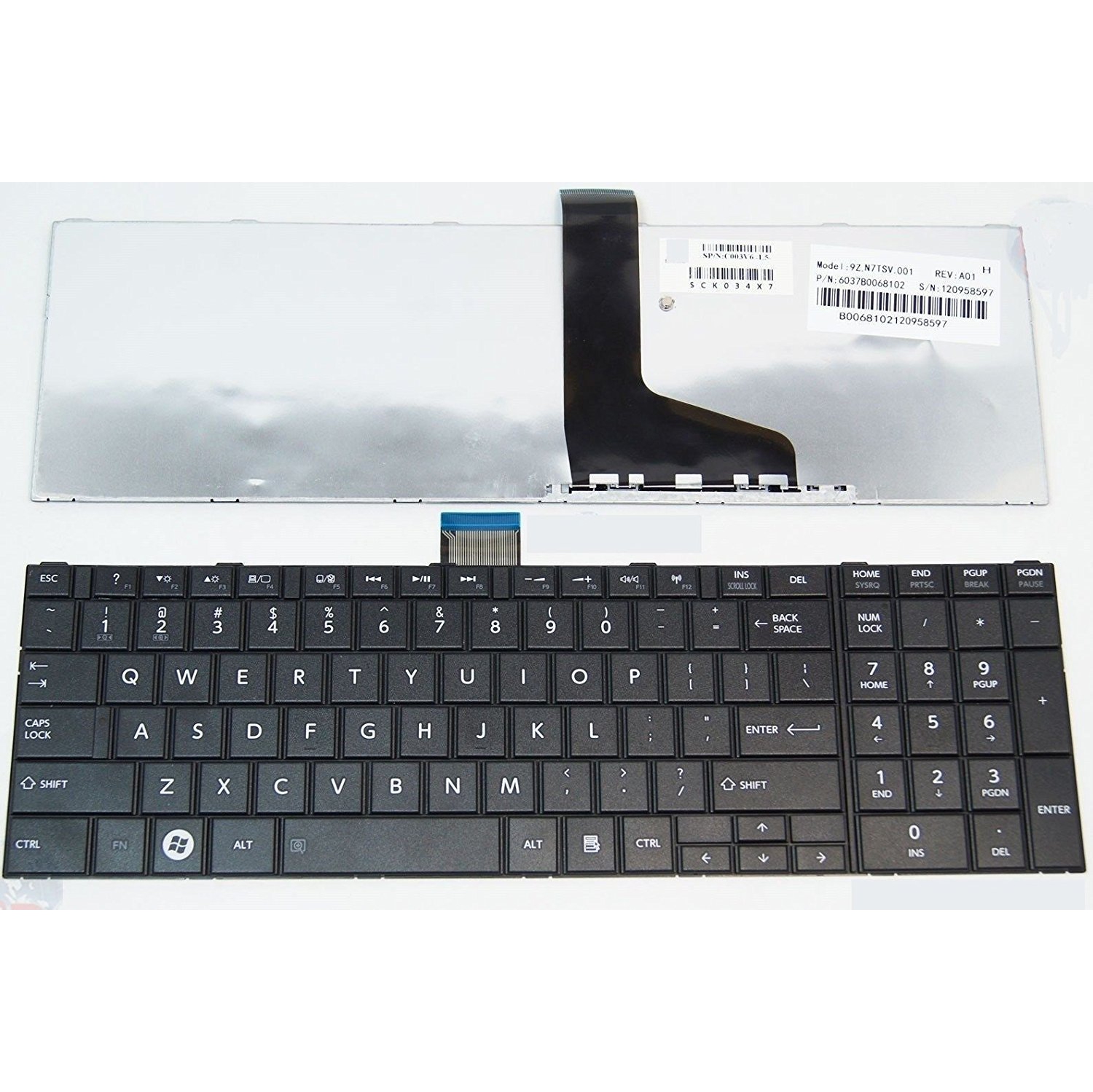 Clavier de remplacement de LaptoKing pour Satellite C850 C855 C870 L850 L870 L870 L875 noir US de Toshiba