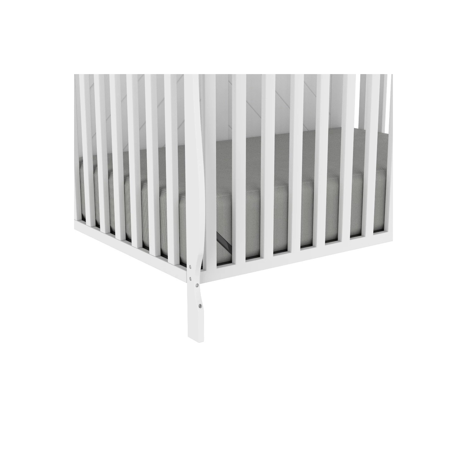 Lauren Solid wood 4 in 1 Convertible crib - White