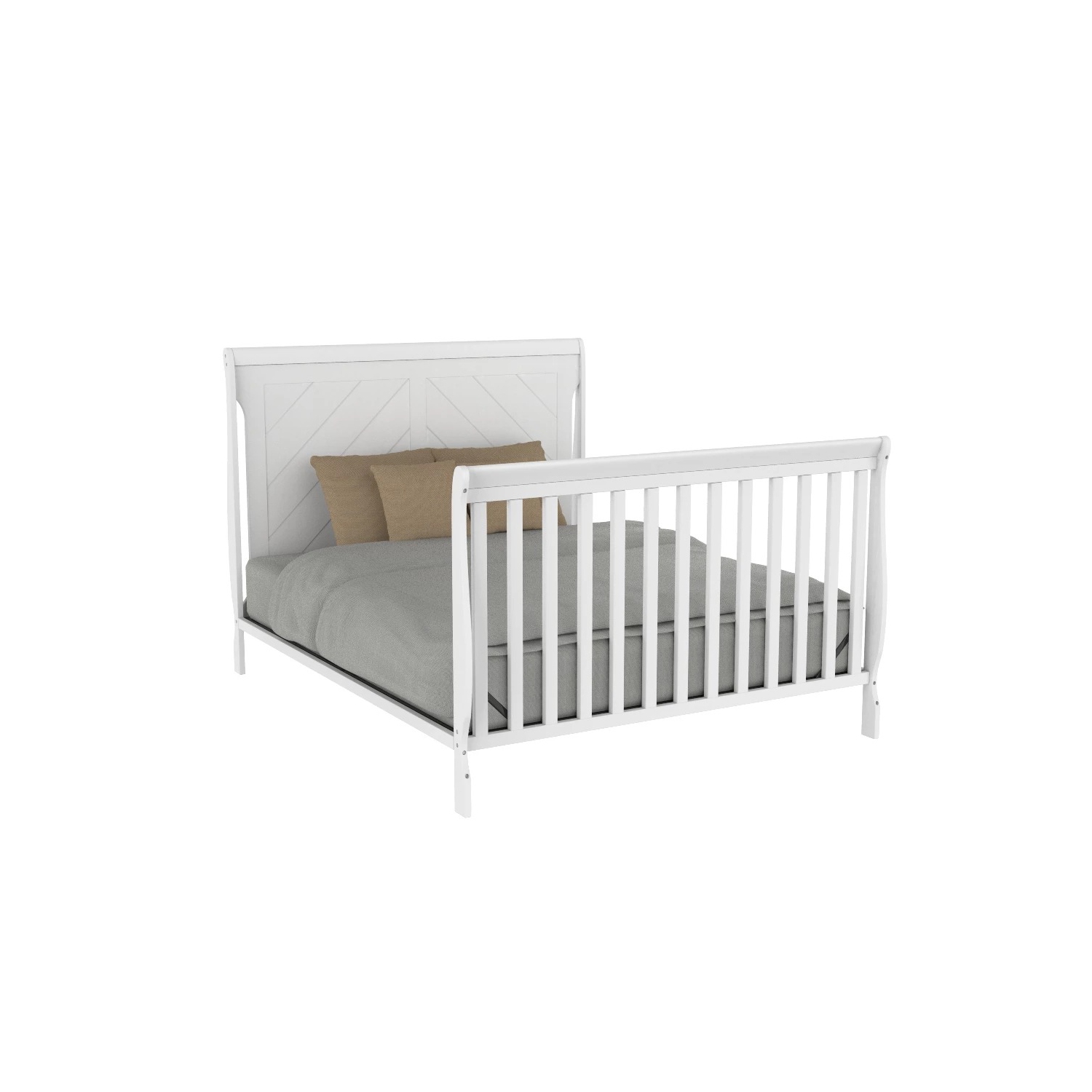 Lauren Solid wood 4 in 1 Convertible crib - White