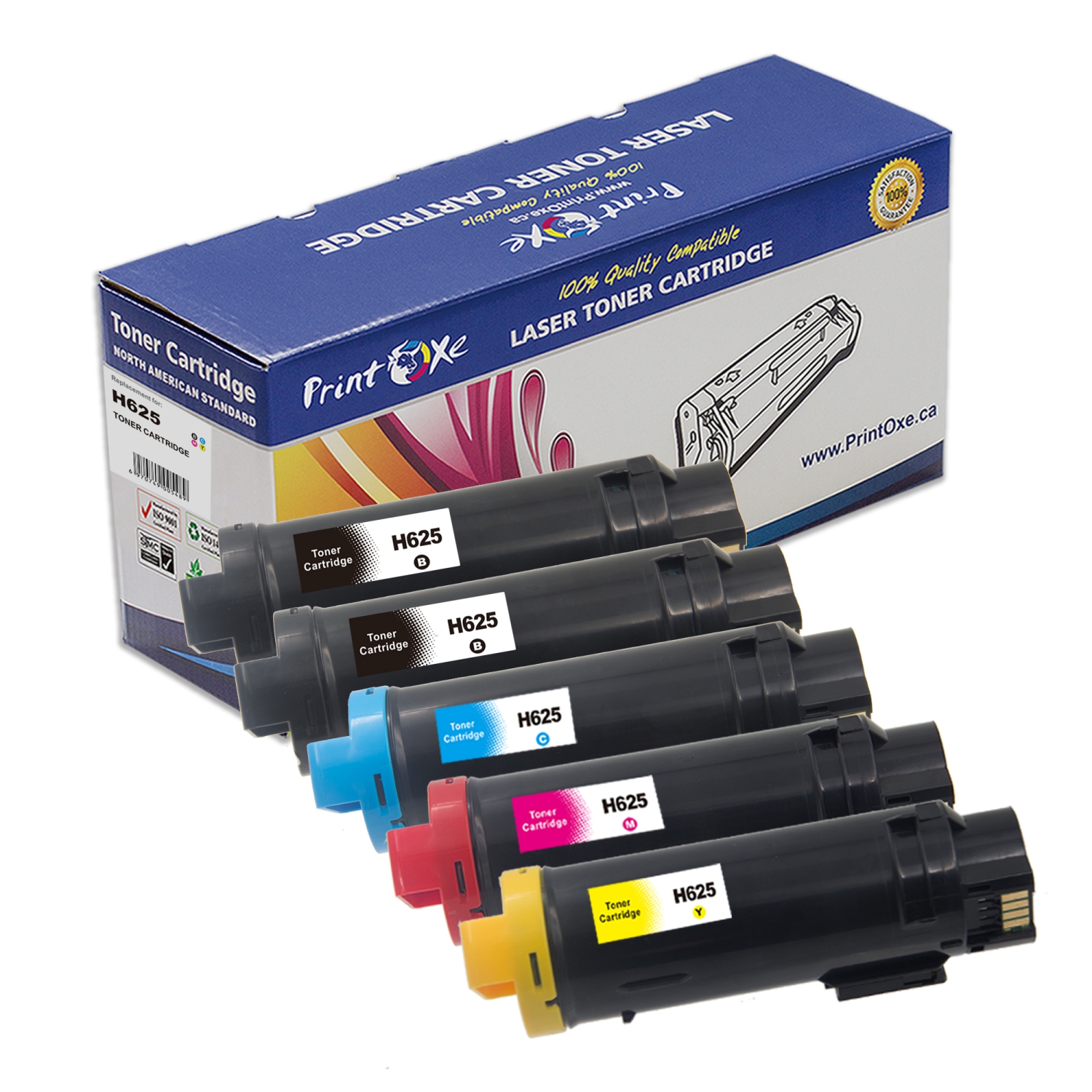 Compatible avec les cartouches d’encre Dell Set+BK S2825/H625 de 5 toners pour les imprimantes multifonctions Color Cloud H825cdw; H625cdw; Smart