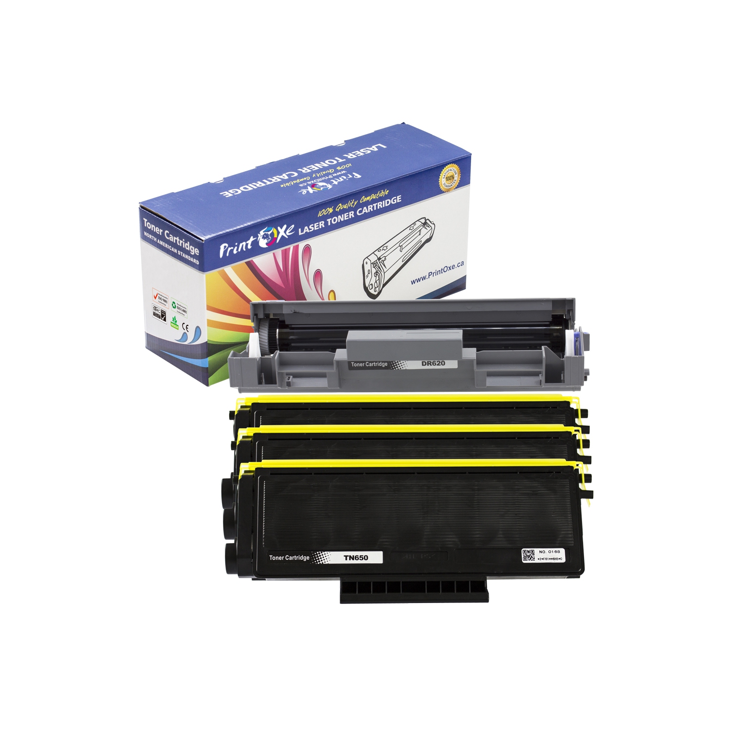 DR620 Drum & 3 TN650 Toner Cartridges Compatible 4 Packs for Brother Drum DR 620 & TN 650 for Brother MFC 8480DN 8680DN 8890DW and HL 5340D 5370DW