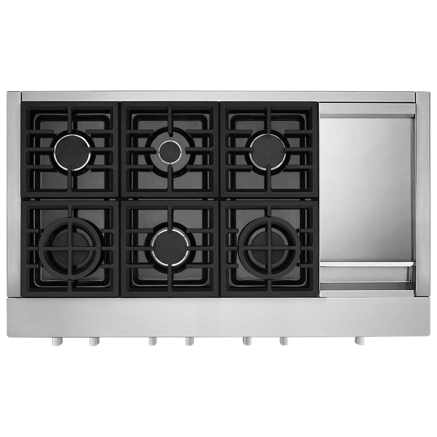Surface de cuisson au gaz de style commercial de 48 po de KitchenAid - Acier inoxydable