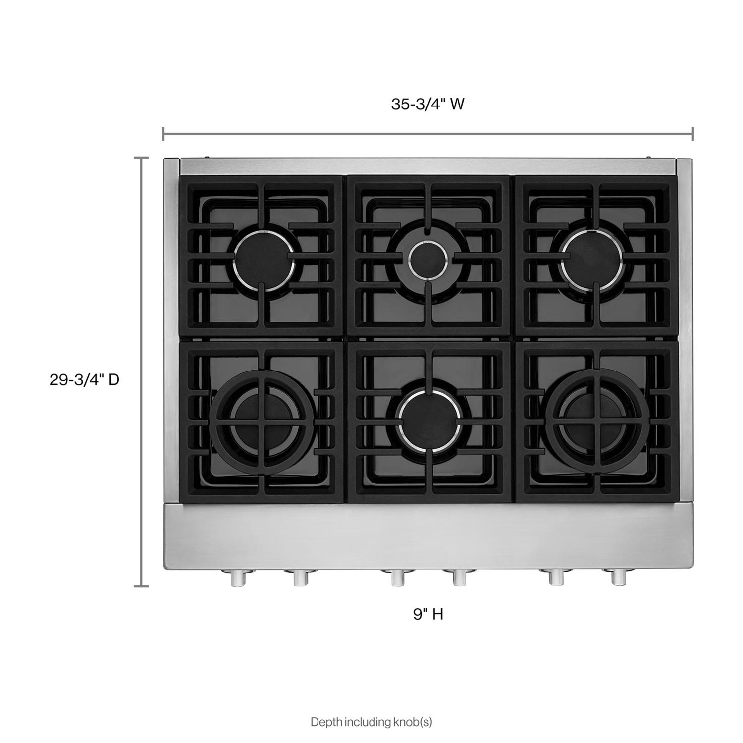 KitchenAid 36" 6-Burner Gas Cooktop - Stainless Steel