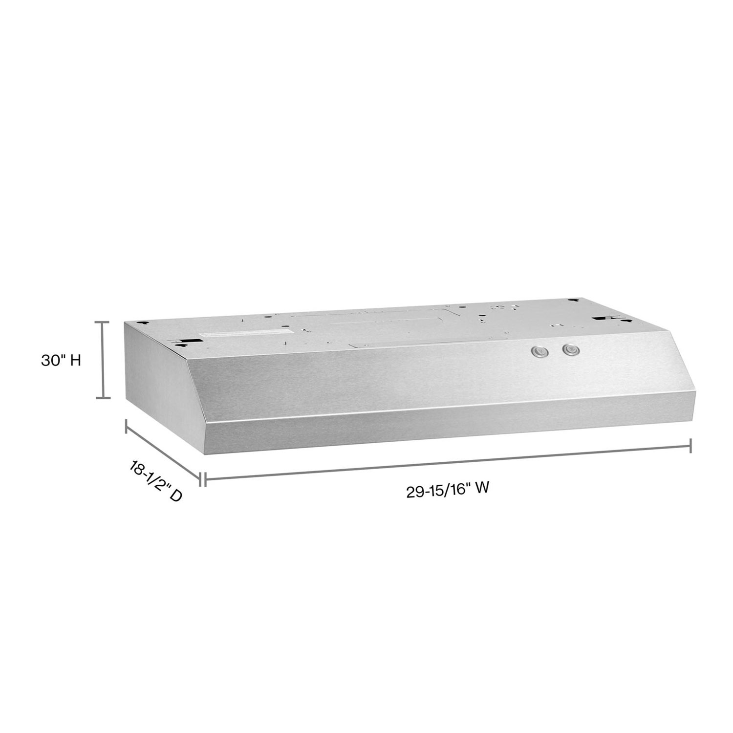 Whirlpool 30" Under Cabinet Range Hood - Stainless Steel