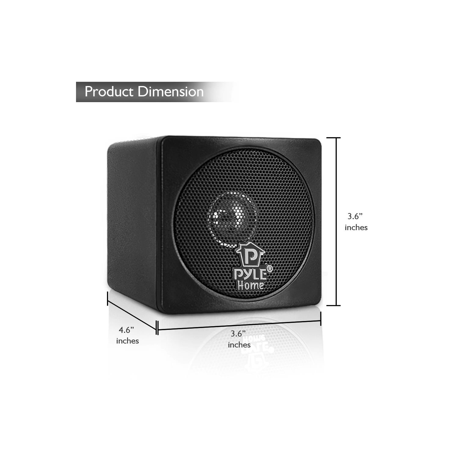 Pyle 7.6-cm 100-watt Mini Cube Bookshelf Speaker - Pair - Black