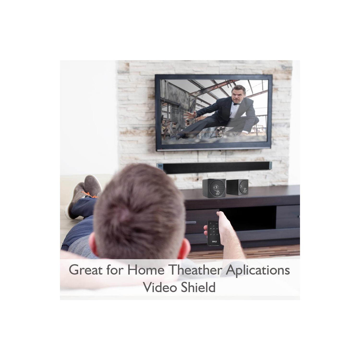 Pyle 7.6-cm 100-watt Mini Cube Bookshelf Speaker - Pair - Black