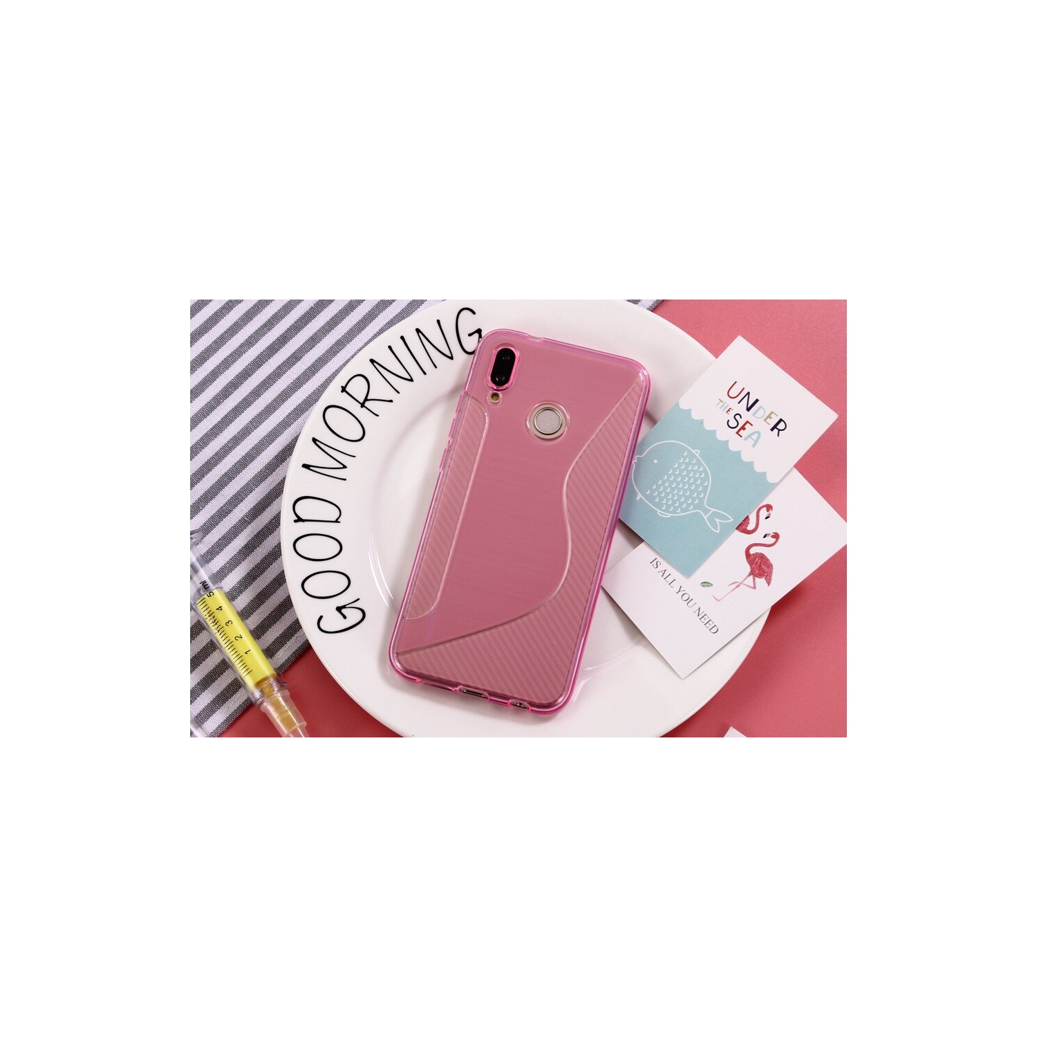【CSmart】Ultra Thin Soft TPU Silicone Jelly Bumper Back Cover Case for Samsung Galaxy A20, Hot Pink