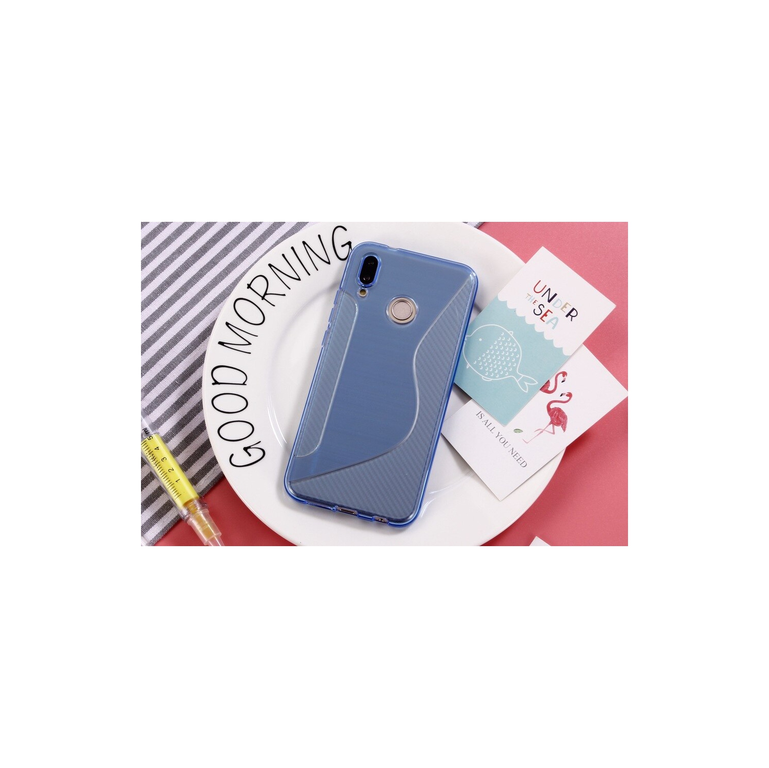 【CSmart】Ultra Thin Soft TPU Silicone Jelly Bumper Back Cover Case for Samsung Galaxy A20, Blue