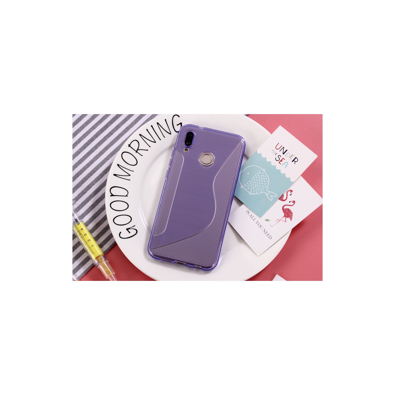 【CSmart】Ultra Thin Soft TPU Silicone Jelly Bumper Back Cover Case for Samsung Galaxy A20, Purple