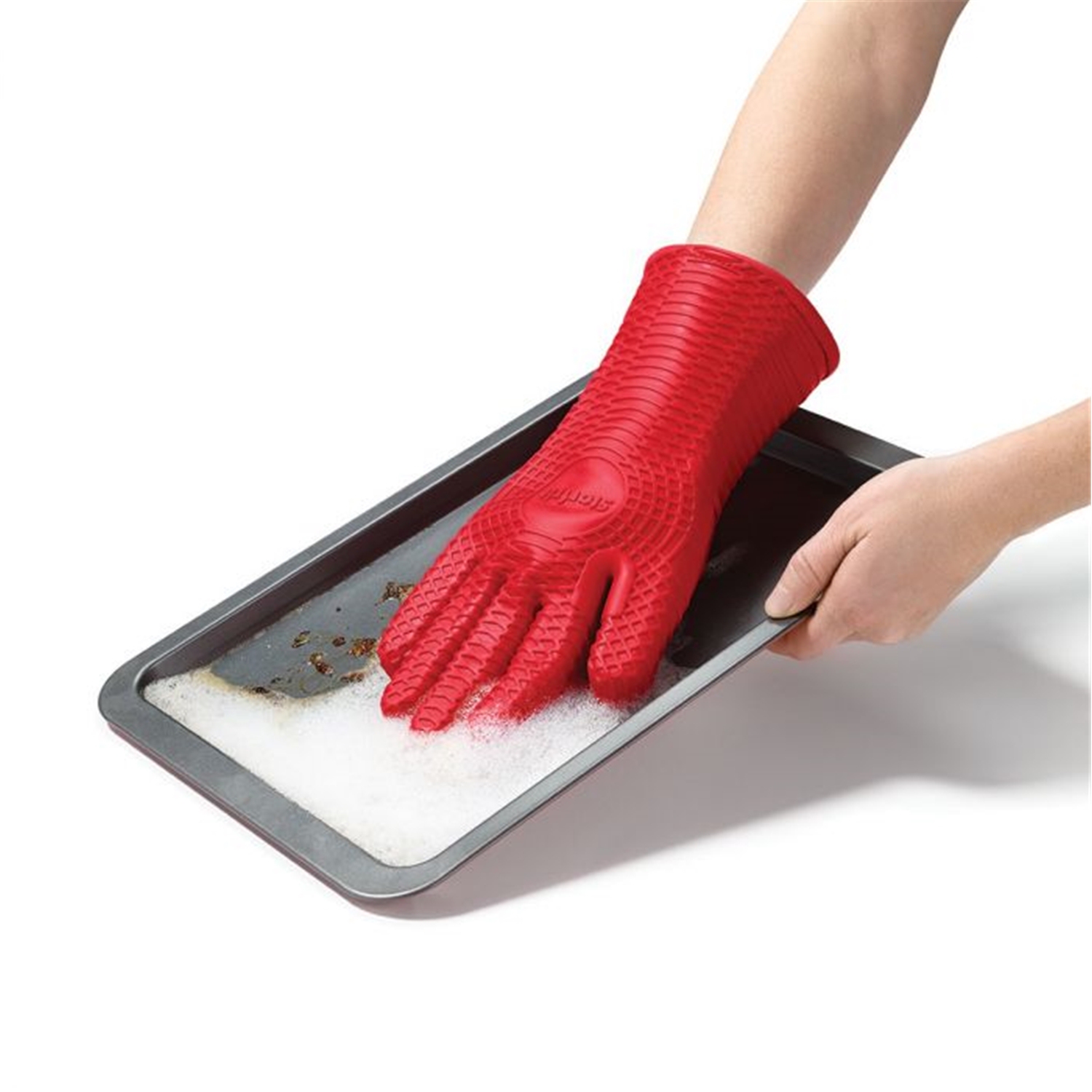 Starfrit - Gant en Silicone pour le Four, Surface Texturée pour une Prise Antidérapante, Rouge