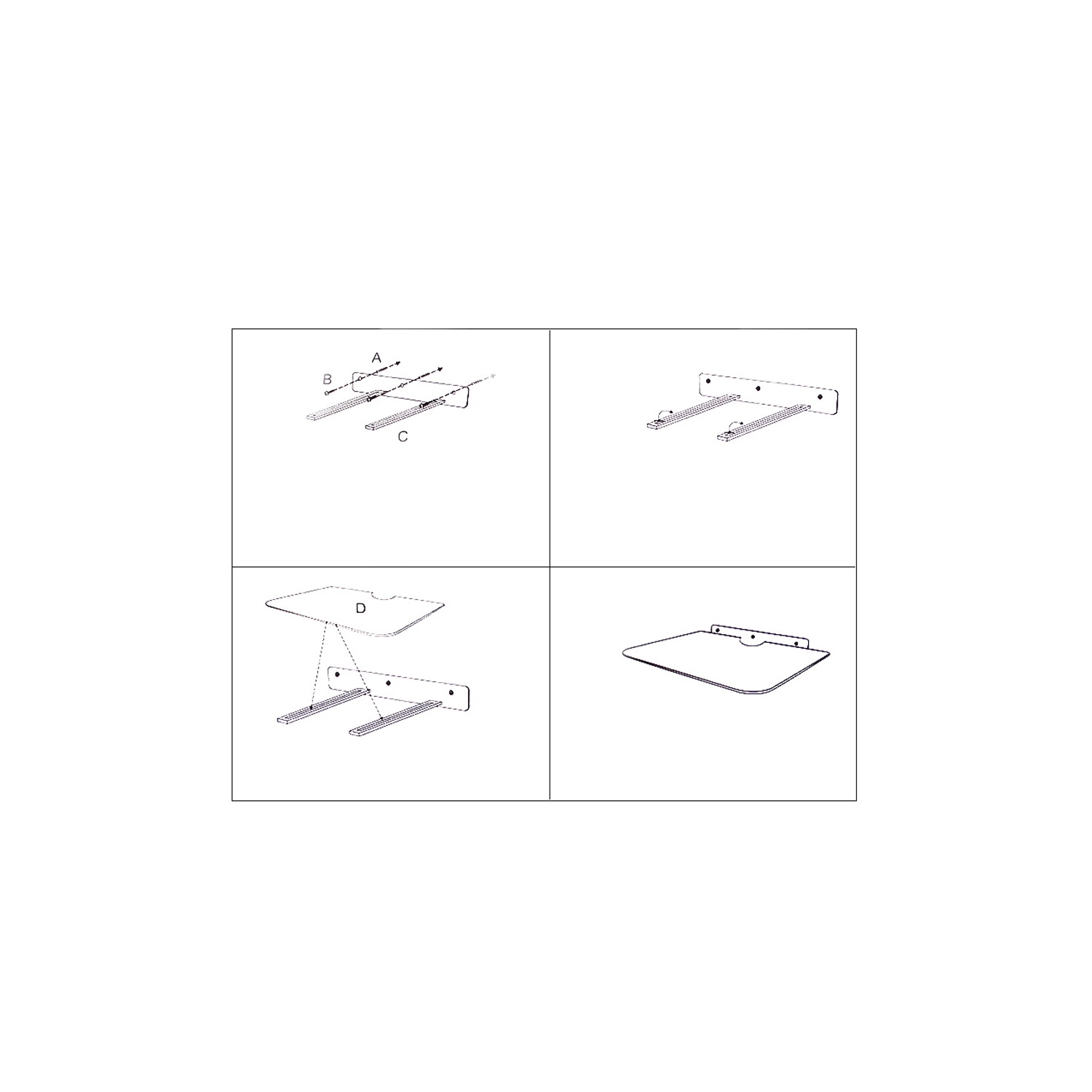 AxGear – Support mural pour support de boîte pour téléviseur, tablette pour support de rangement