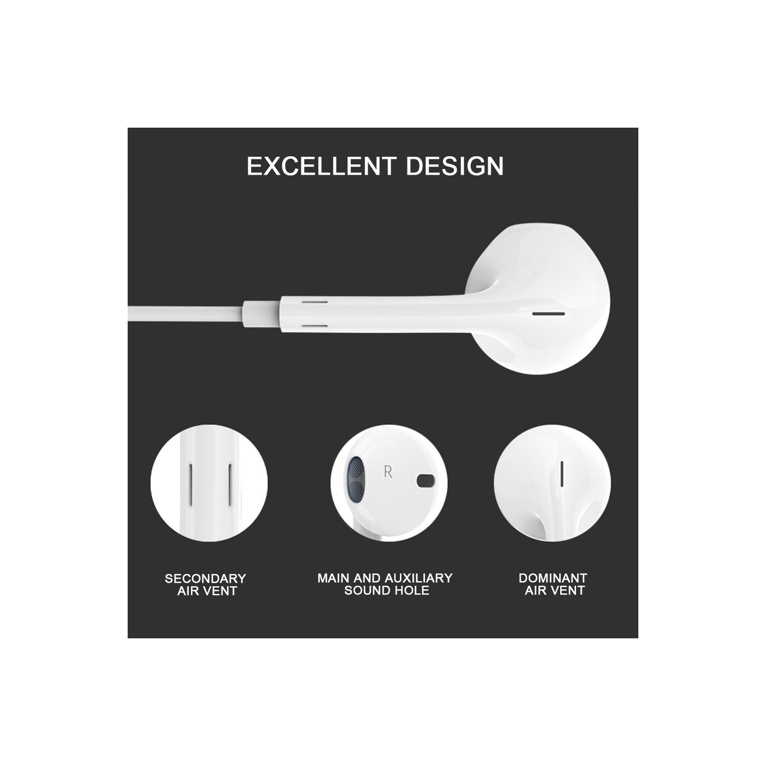 SAMA SA-312 Earphone With Mic 3.5mm plug Compatible with Apple iPhone 6s 6 5s 5 4s 4, and all other android Devices