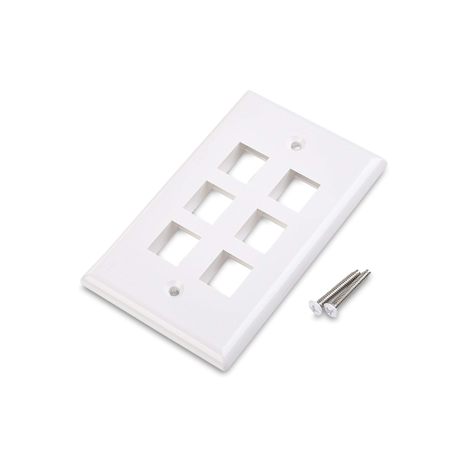 axGear Ethernet Network Cat6 Cat5e Wall Plate 6 Port RJ45 Connector Socket