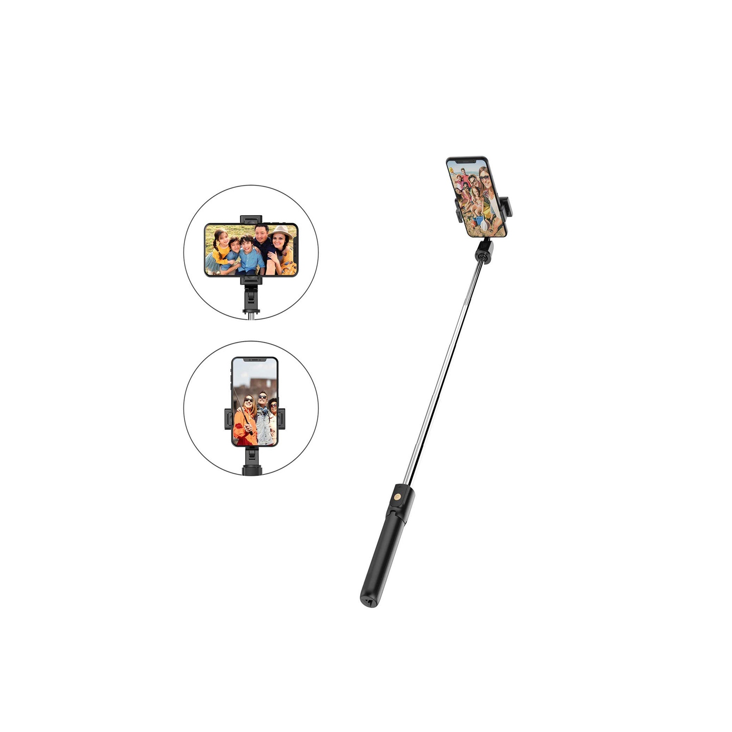 Trépied pour perche à égoportrait d’axGear avec télécommande extensible sans fil Bluetooth pour téléphone