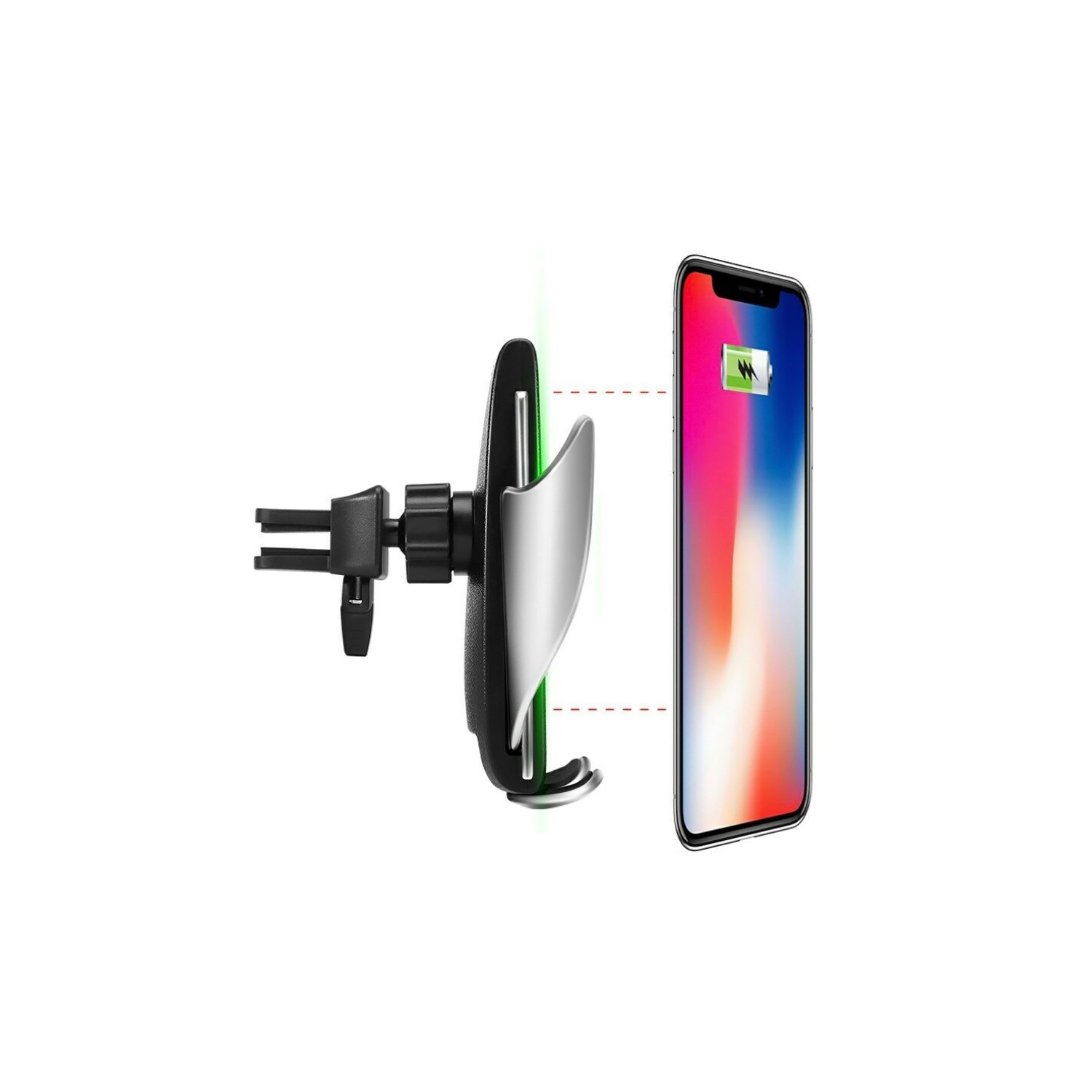 axGear Smart Sensor Auto Open / Lock Phone Holder Qi Wireless Charger Car Holder