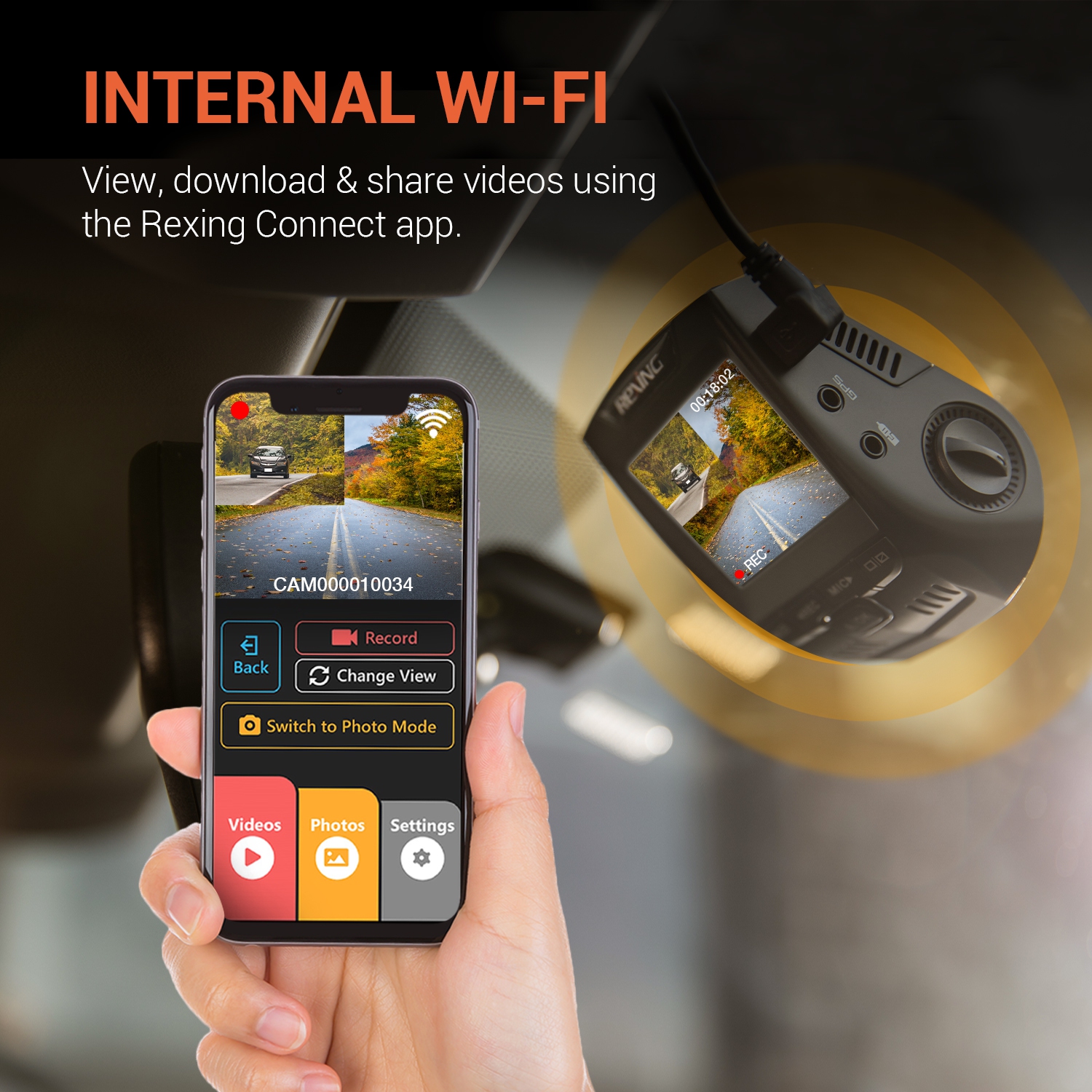 Rexing V1P 4K 2.4" LCD UHD 4K Dual Channel Wi-Fi Dash Cam