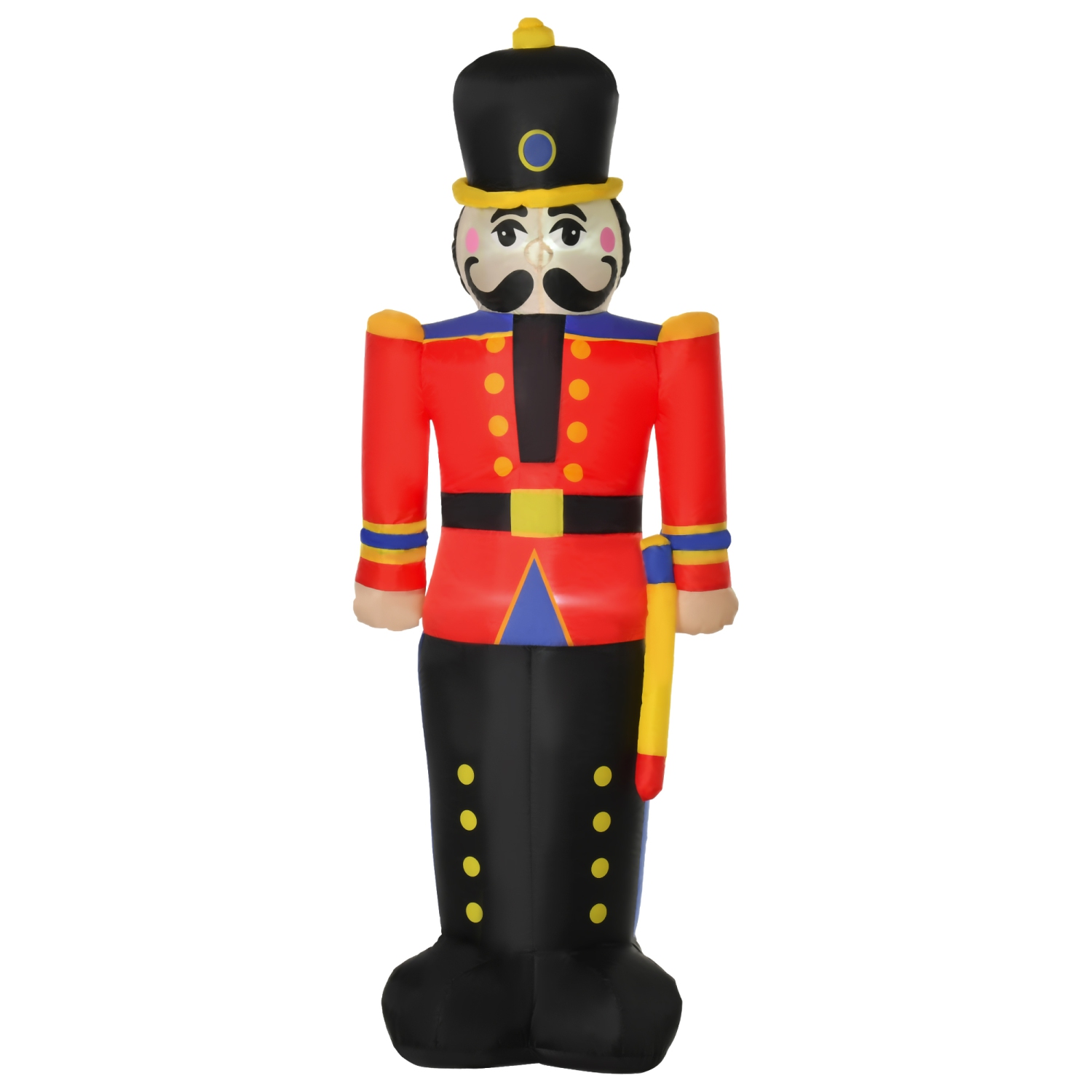 HOMCOM 6 Ft Tall Outdoor Lighted Inflatable Christmas Decoration - Nutcracker Toy Soldier