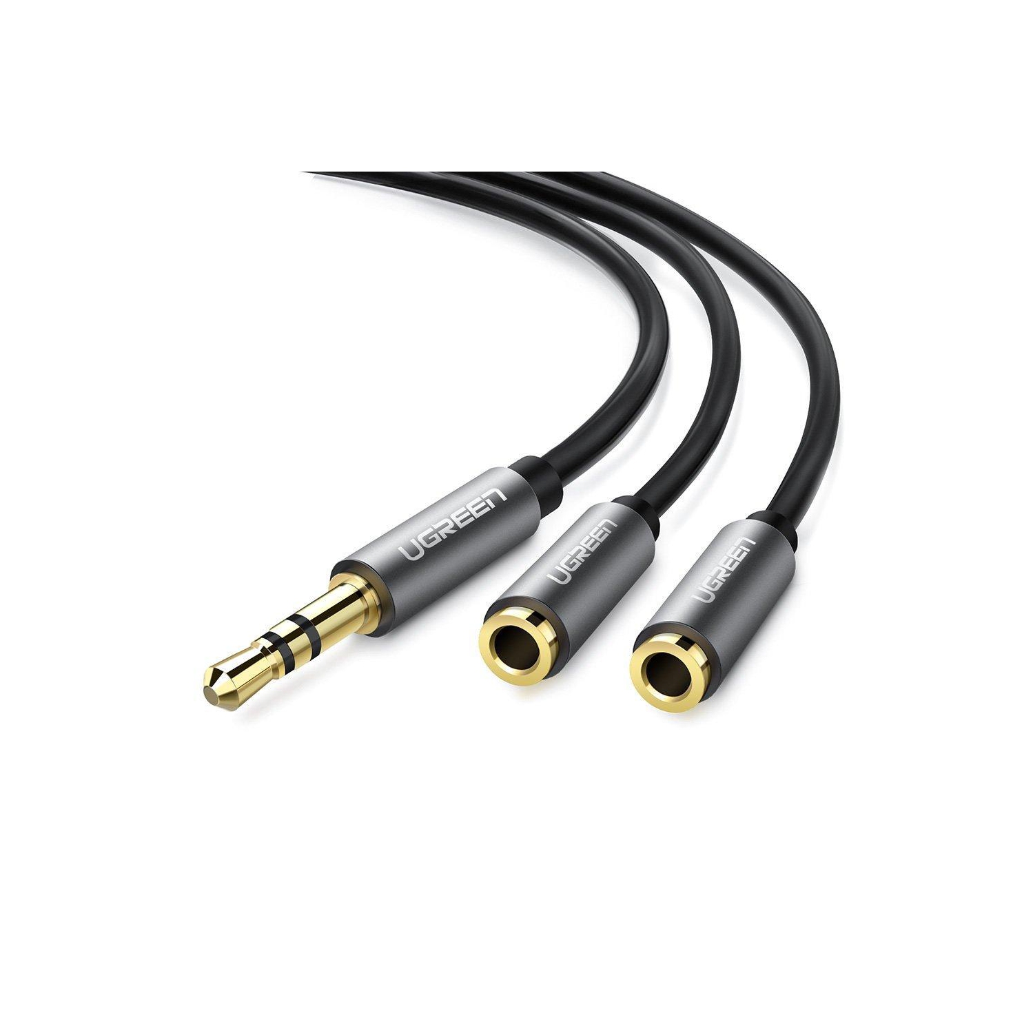 UGREEN 3.5mm Audio Stereo Y Splitter Extension Cable 3.5mm Male to 2 Port 3.5mm Female for Earphone, Headset Splitter ..