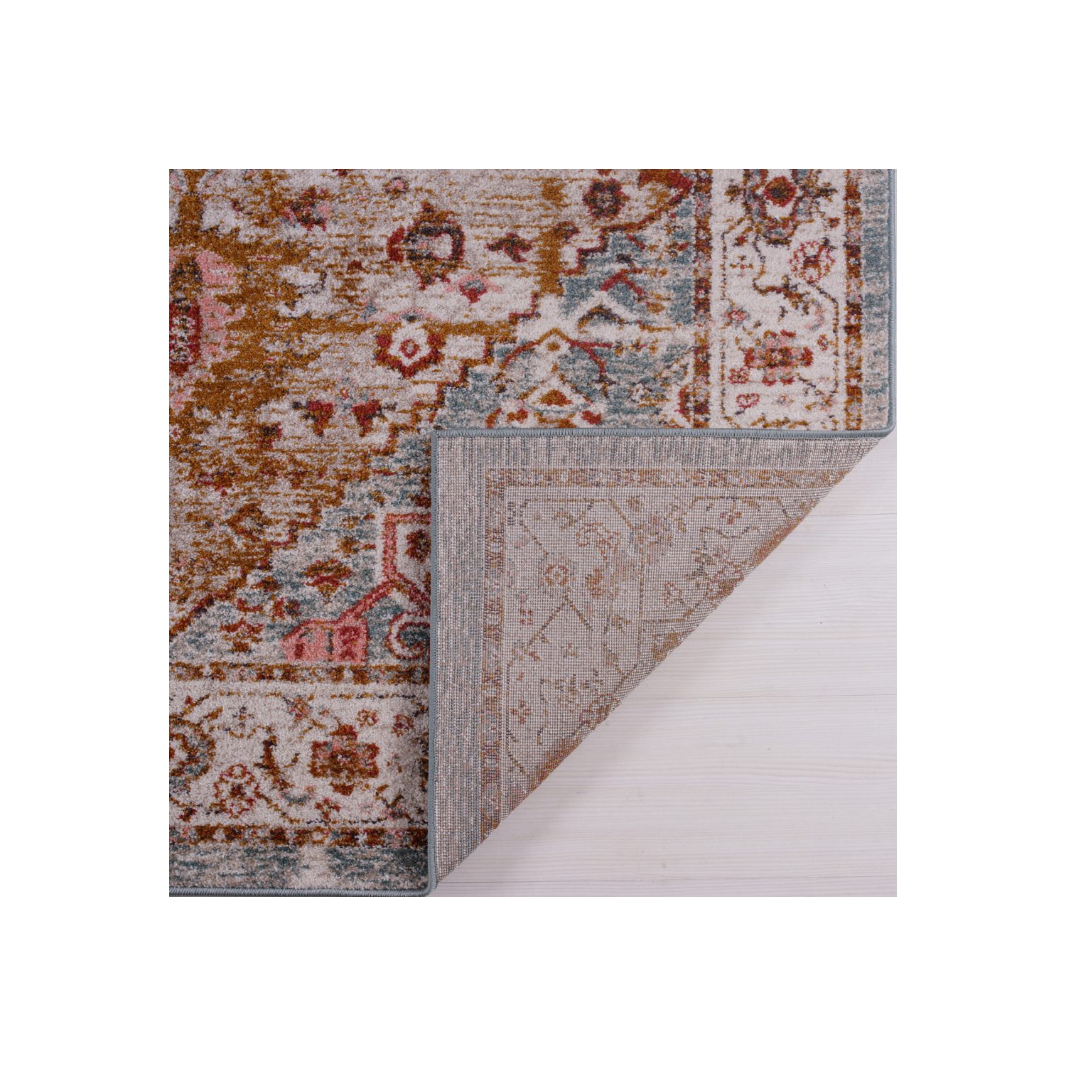 Ladole Rugs Gracie Traditional Design Durable Indoor Area Rug Carpet in Beige Teal, 5x8