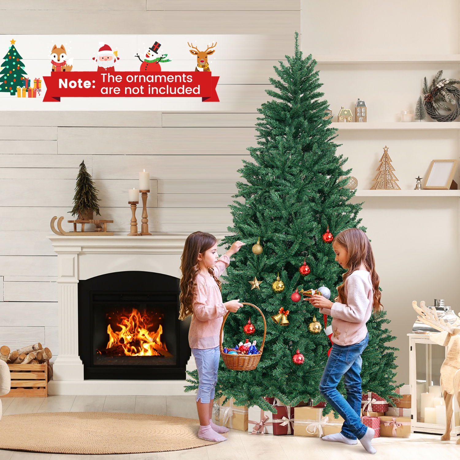 Gymax 6ft/7.5ft/9ft Christmas Tree Premium PVC Needles Douglas Full Fir Tree