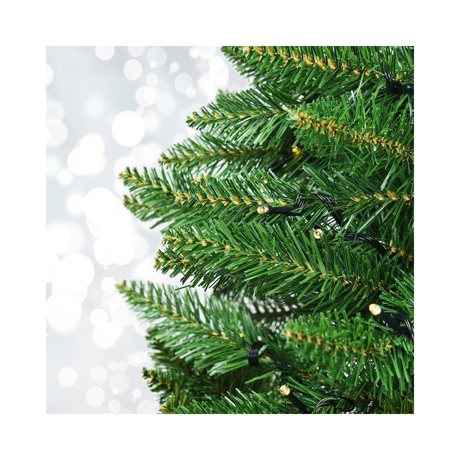 Gymax 5ft LED Pre-lit Half Christmas Tree PVC Artificial Tree w/ 8 Flash Modes 250 Lights