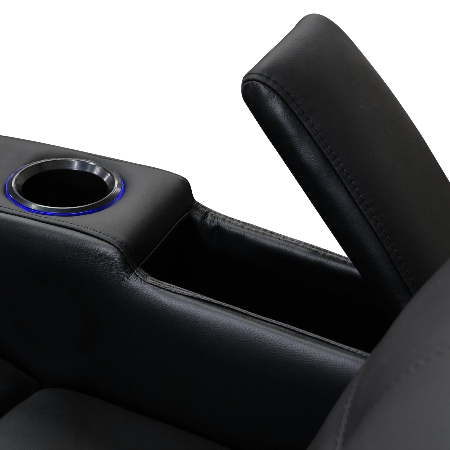 Valencia Verona Premium Top Grain 9000 Leather Single Power Recliner LED Lighting Home theatre Seating